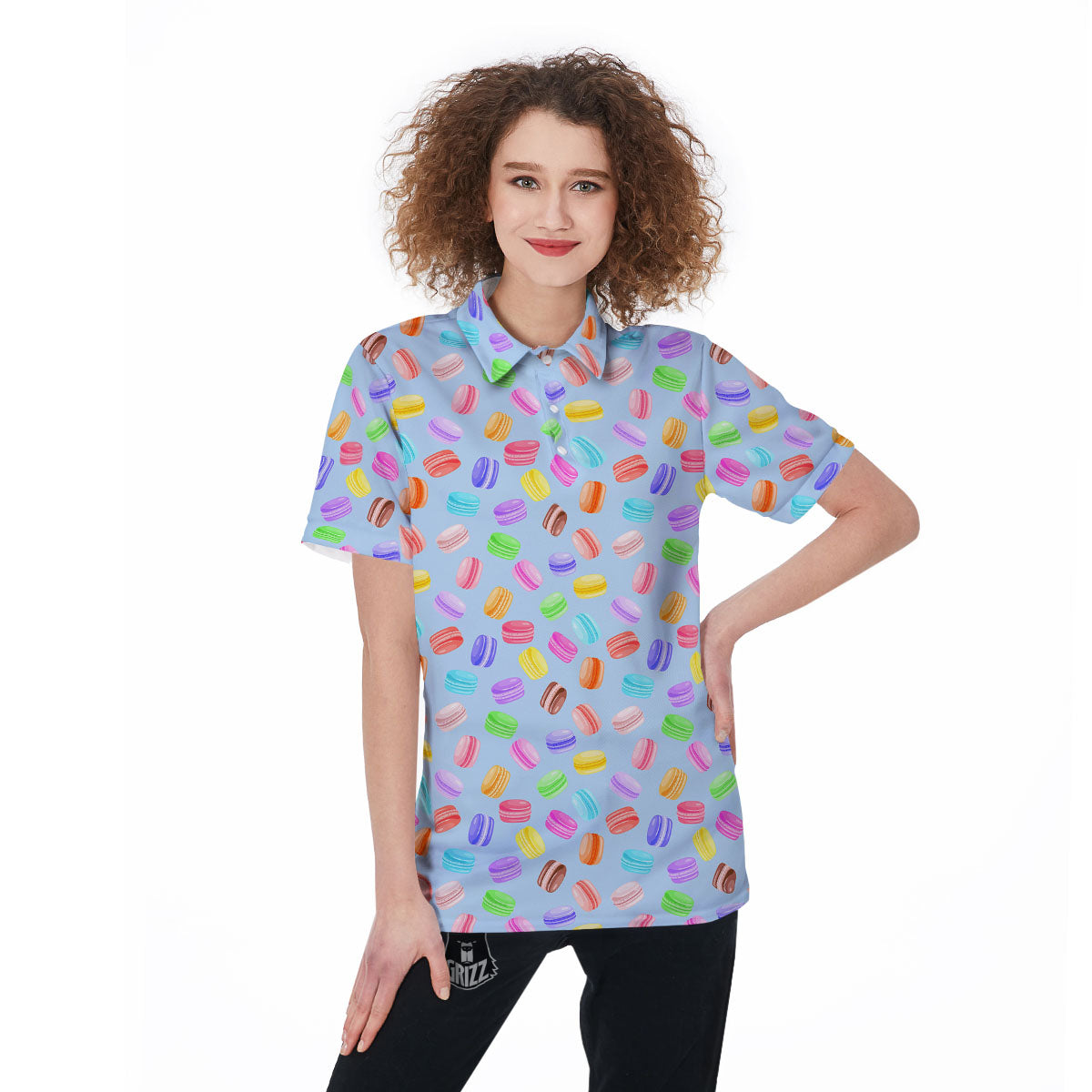Macarons Colorful Print Pattern Women's Golf Shirts-grizzshop