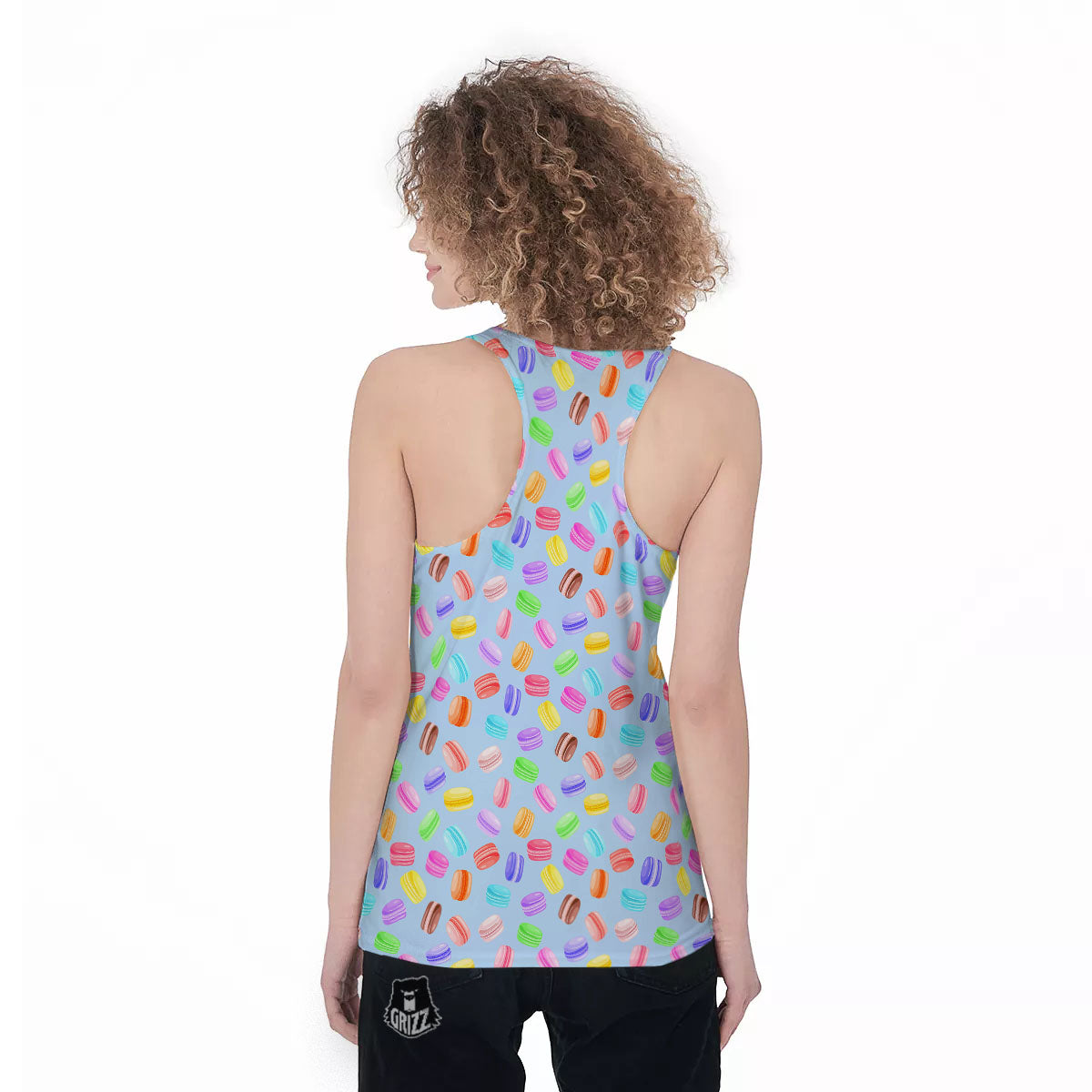 Macarons Colorful Print Pattern Women's Racerback Tank Top-grizzshop