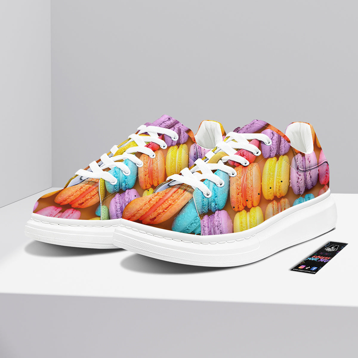 Macarons Colorful Print Platform Shoes-grizzshop