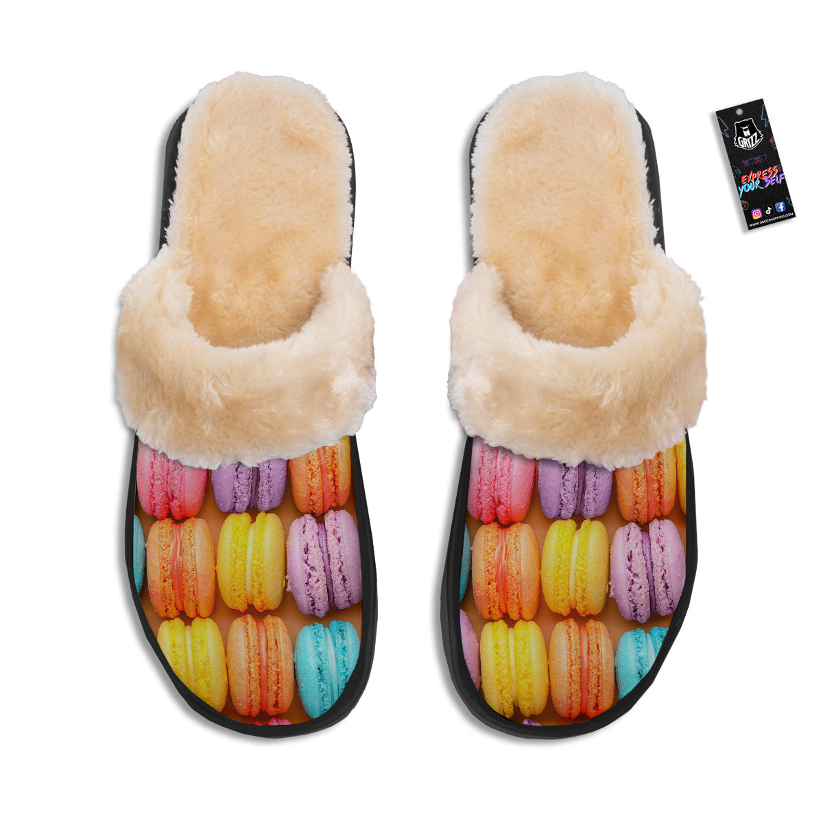 Macarons Colorful Print Slippers-grizzshop