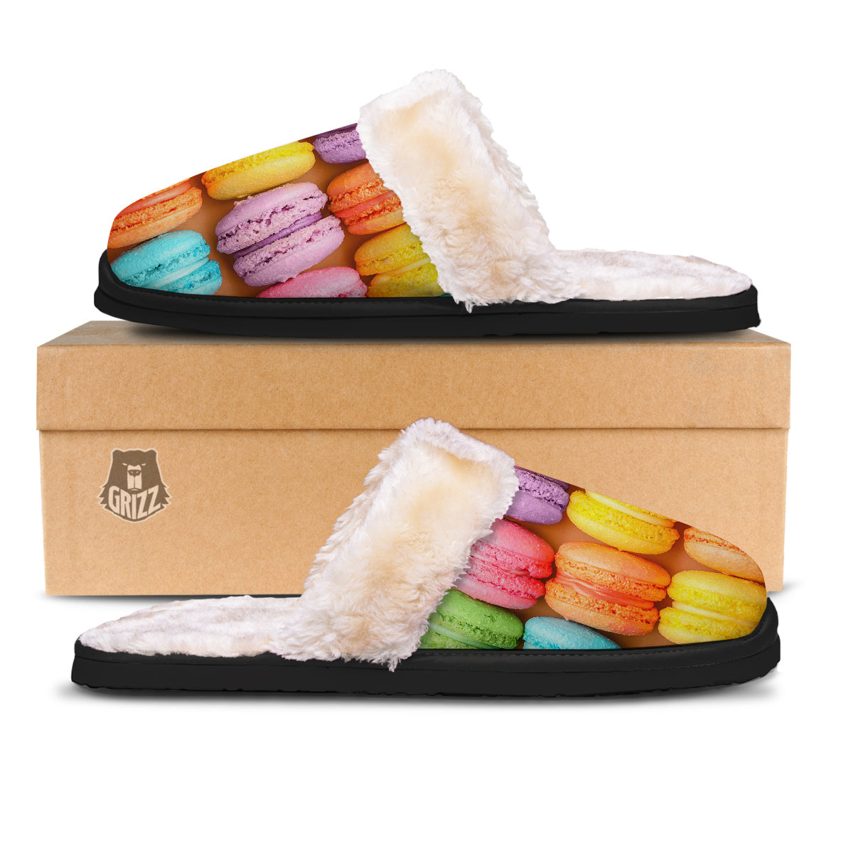 Macarons Colorful Print Slippers-grizzshop