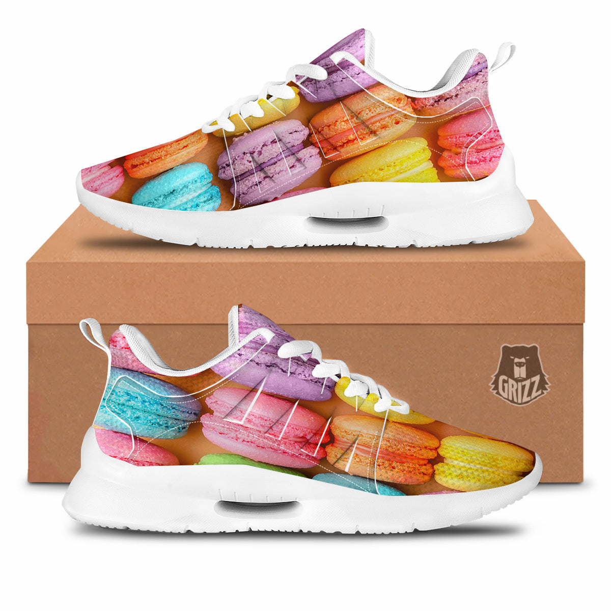 Macarons Colorful Print Tennis Shoes-grizzshop