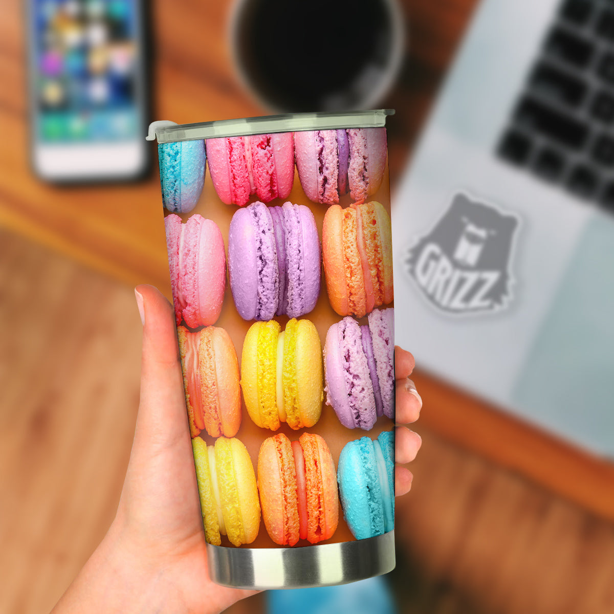 Macarons Colorful Print Tumbler-grizzshop
