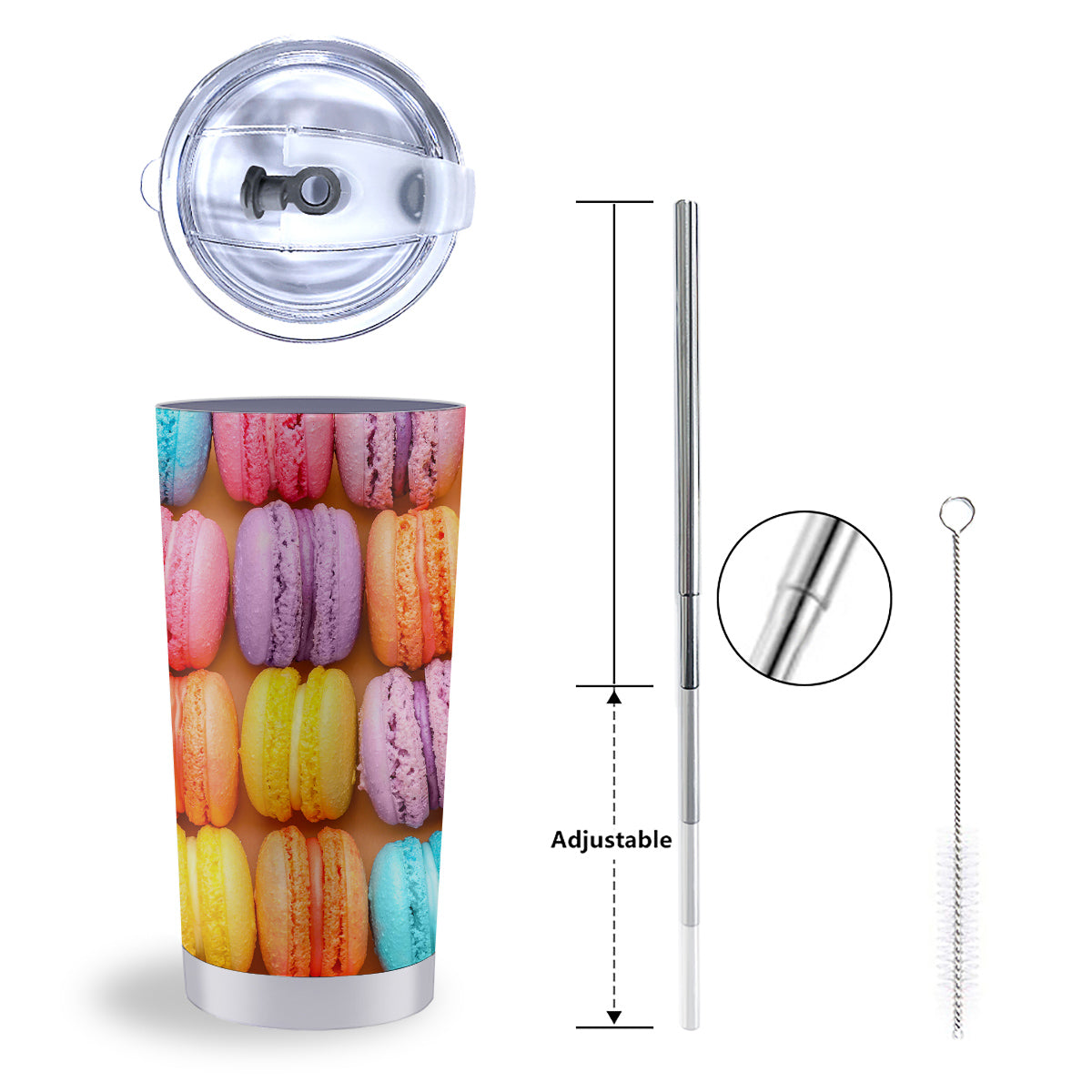 Macarons Colorful Print Tumbler-grizzshop