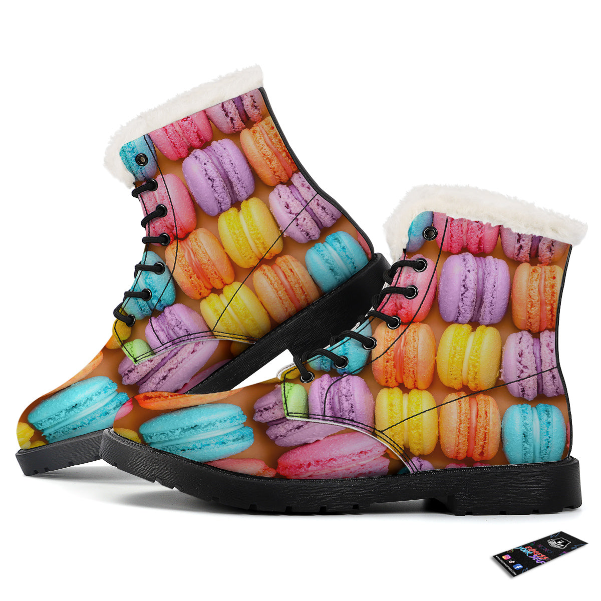 Macarons Colorful Print Winter Boots-grizzshop