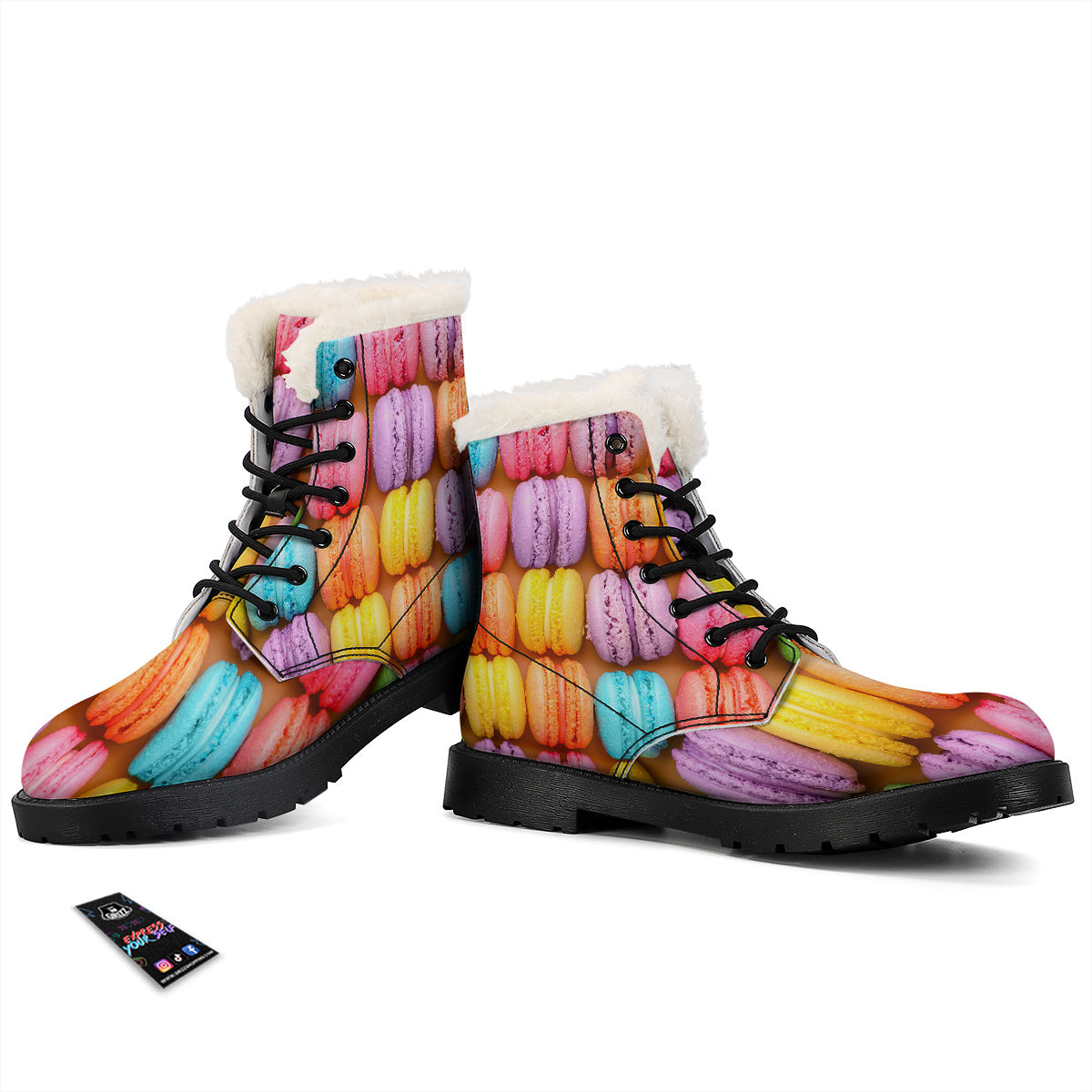 Macarons Colorful Print Winter Boots-grizzshop