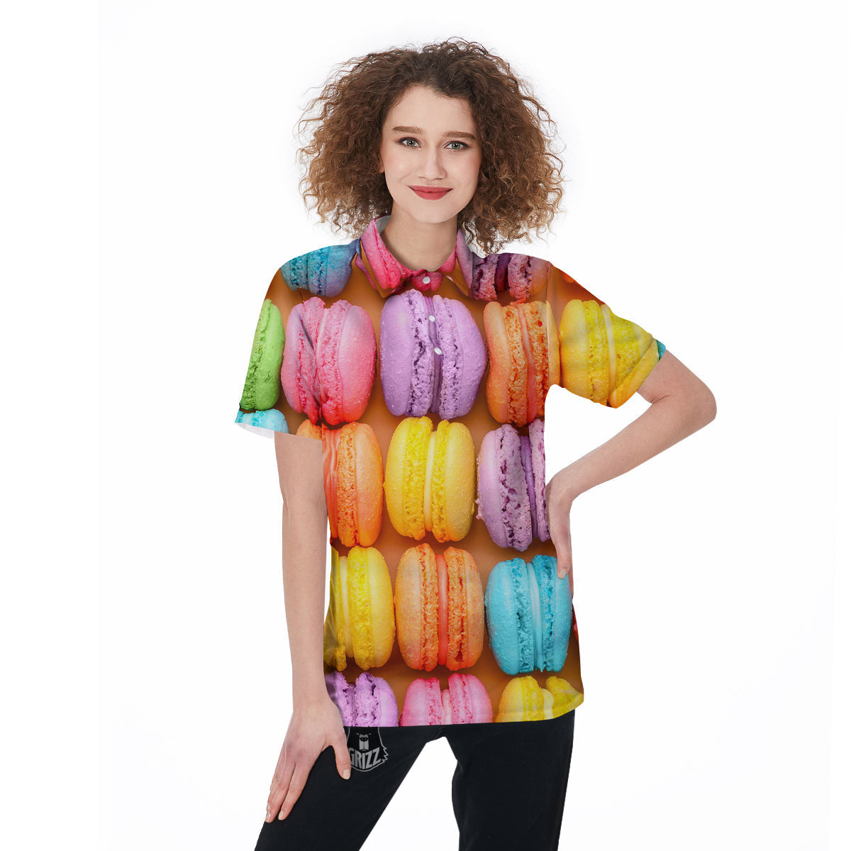 Macarons Colorful Print Women's Golf Shirts-grizzshop