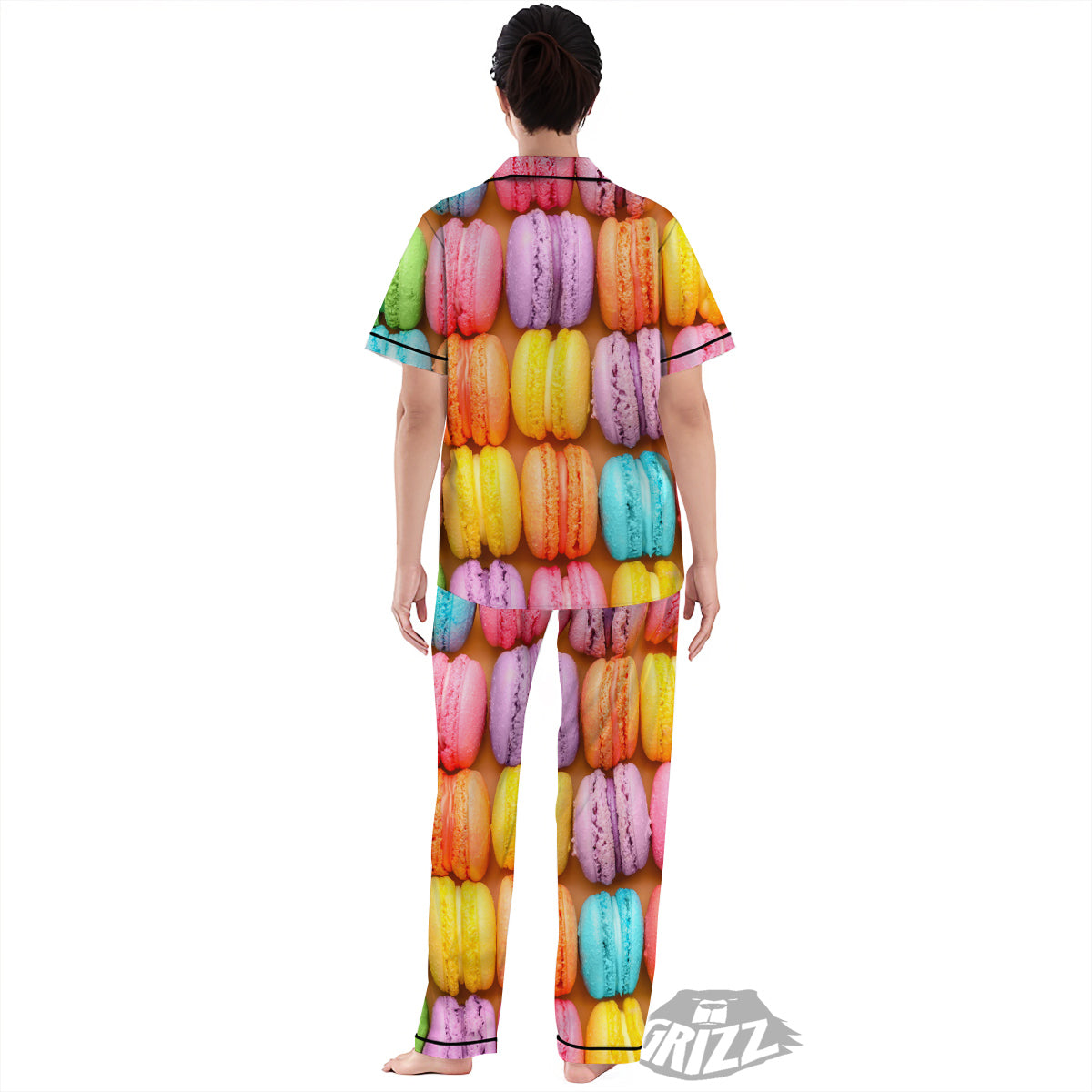 Macarons Colorful Print Women's Pajamas Set-grizzshop