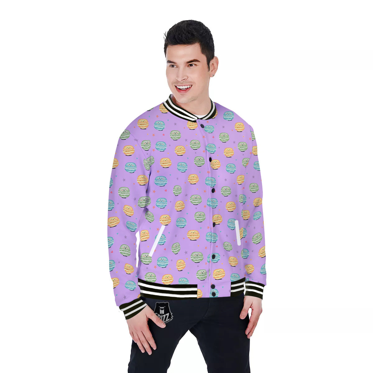 Macarons Cute Print Pattern Baseball Jacket-grizzshop