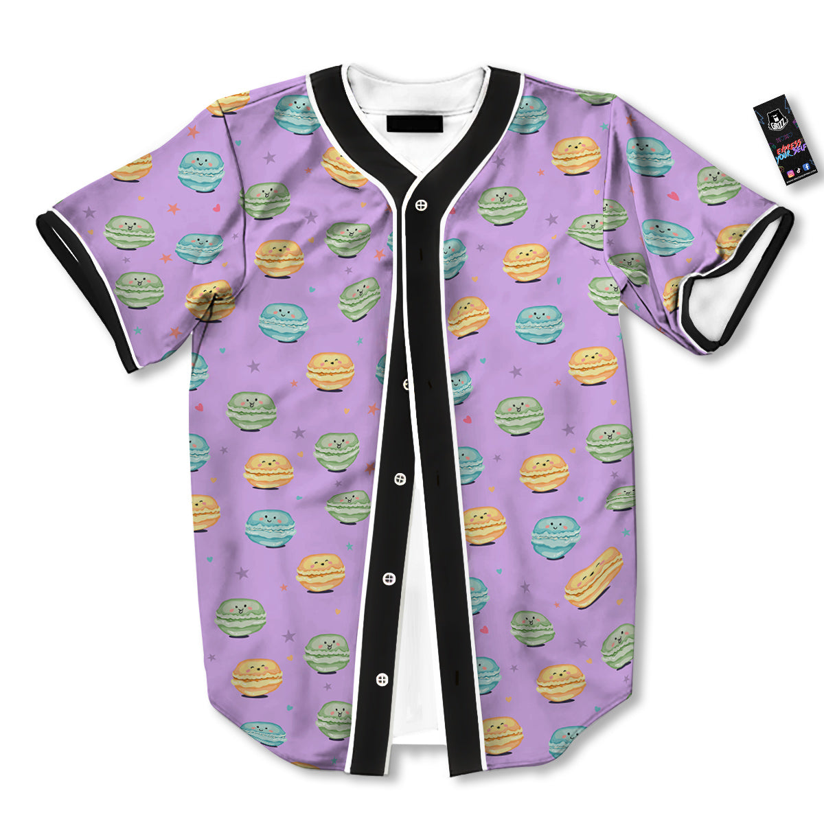 Macarons Cute Print Pattern Baseball Jersey-grizzshop