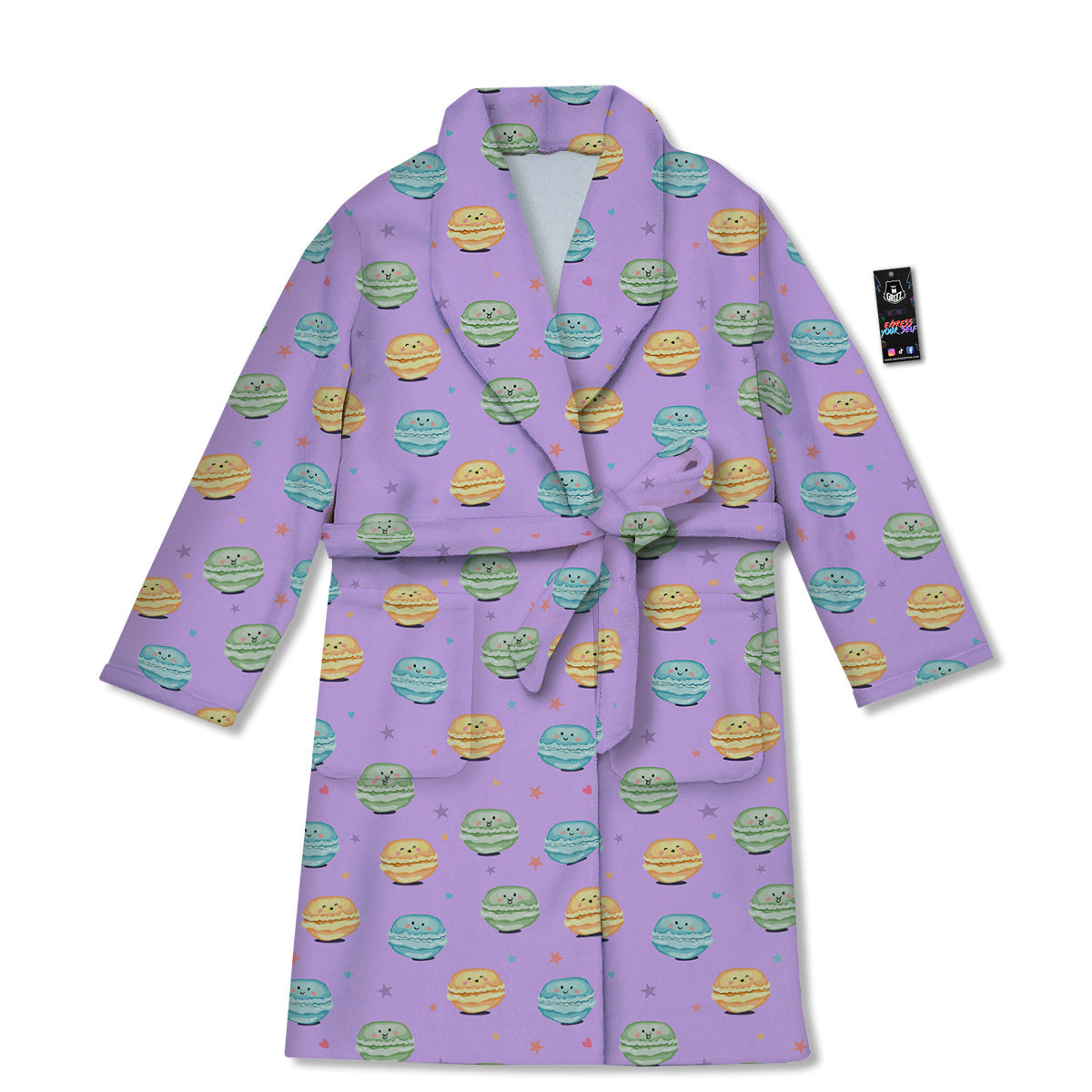 Macarons Cute Print Pattern Bathrobe-grizzshop