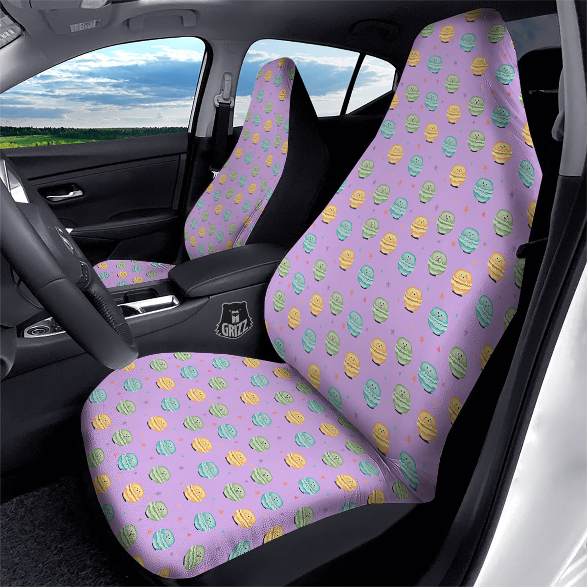 Macarons Cute Print Pattern Car Seat Covers-grizzshop