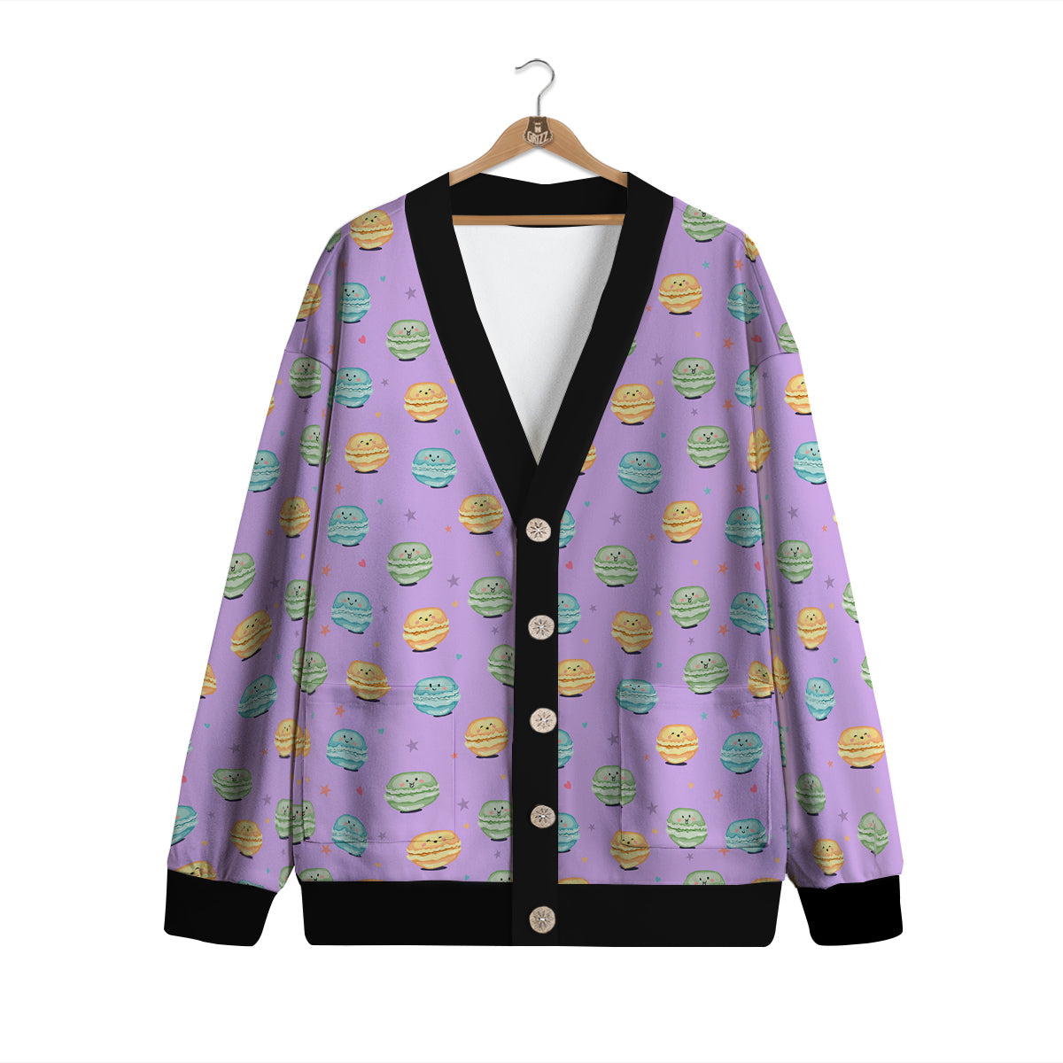 Macarons Cute Print Pattern Cardigan-grizzshop