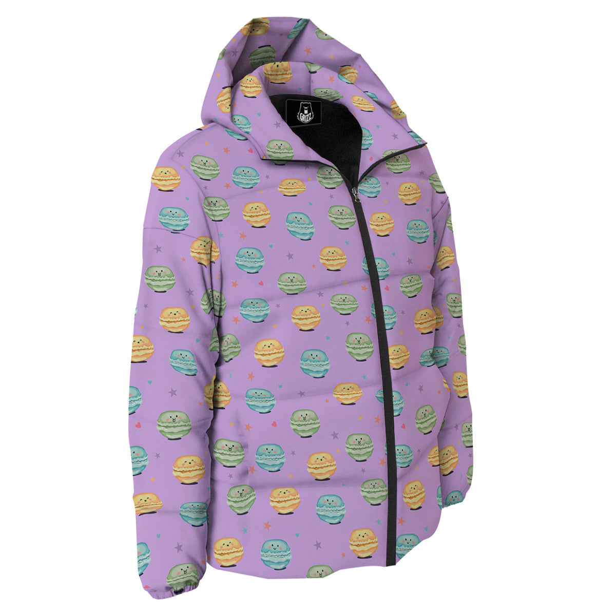 Macarons Cute Print Pattern Down Jacket-grizzshop