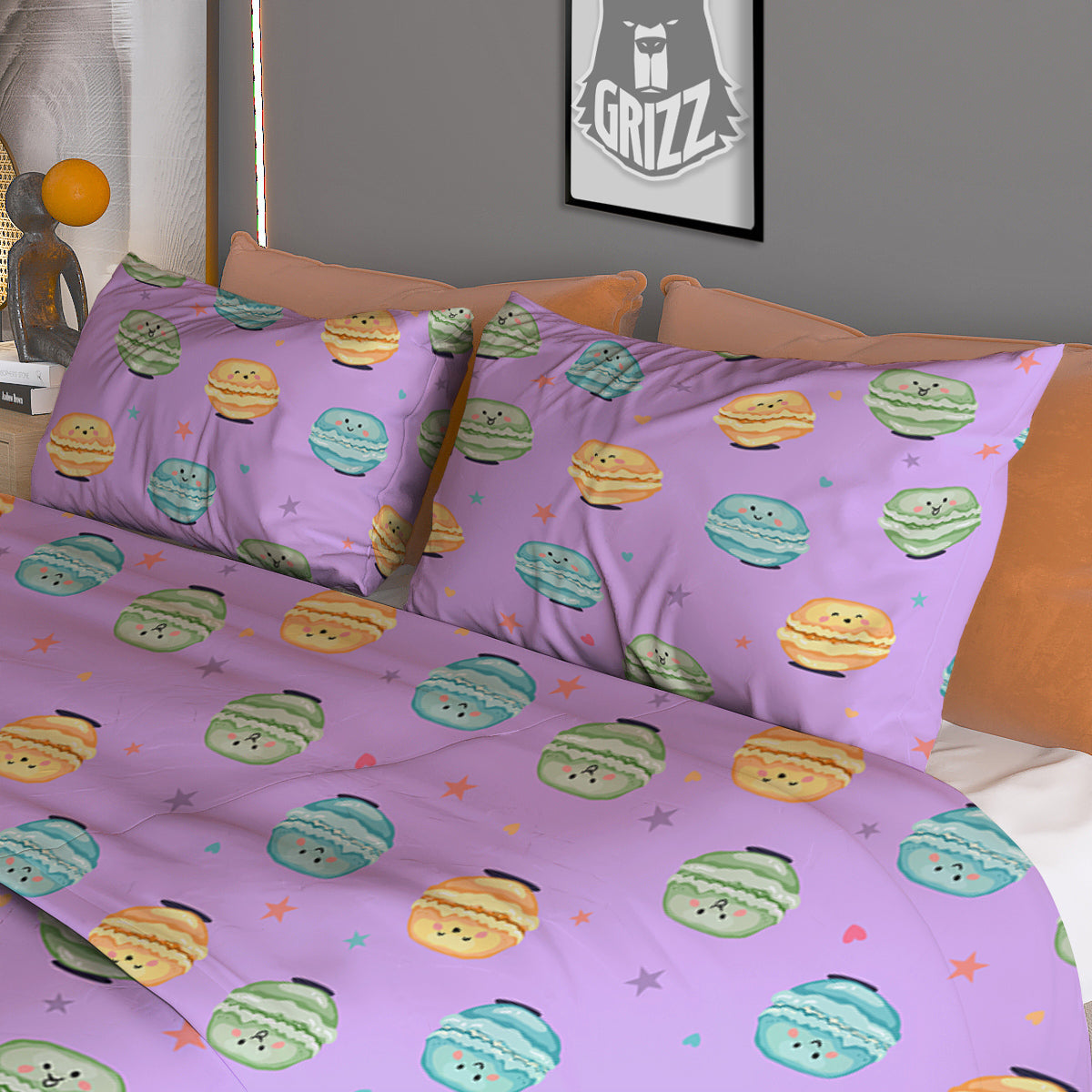 Macarons Cute Print Pattern Duvet Cover Bedding Set