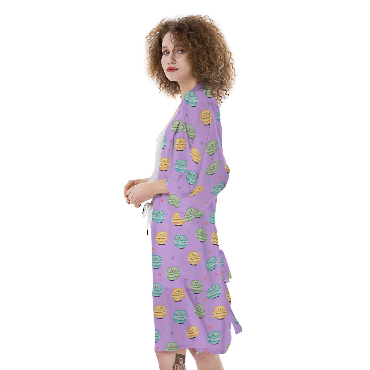 Macarons Cute Print Pattern Kimono-grizzshop