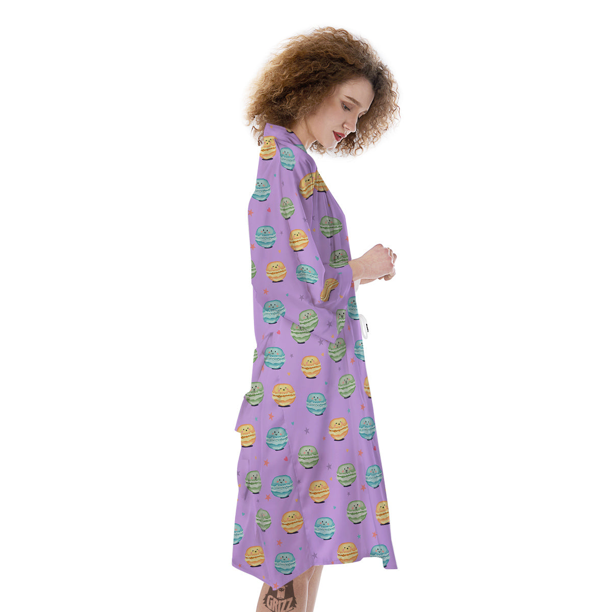 Macarons Cute Print Pattern Kimono-grizzshop