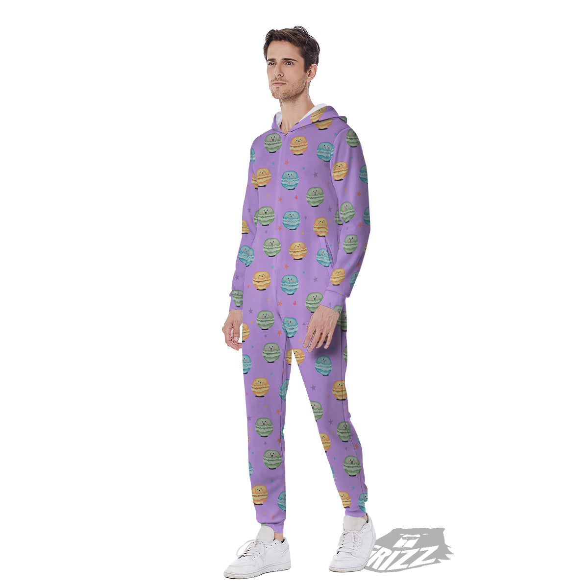 Macarons Cute Print Pattern Men's Jumpsuit-grizzshop