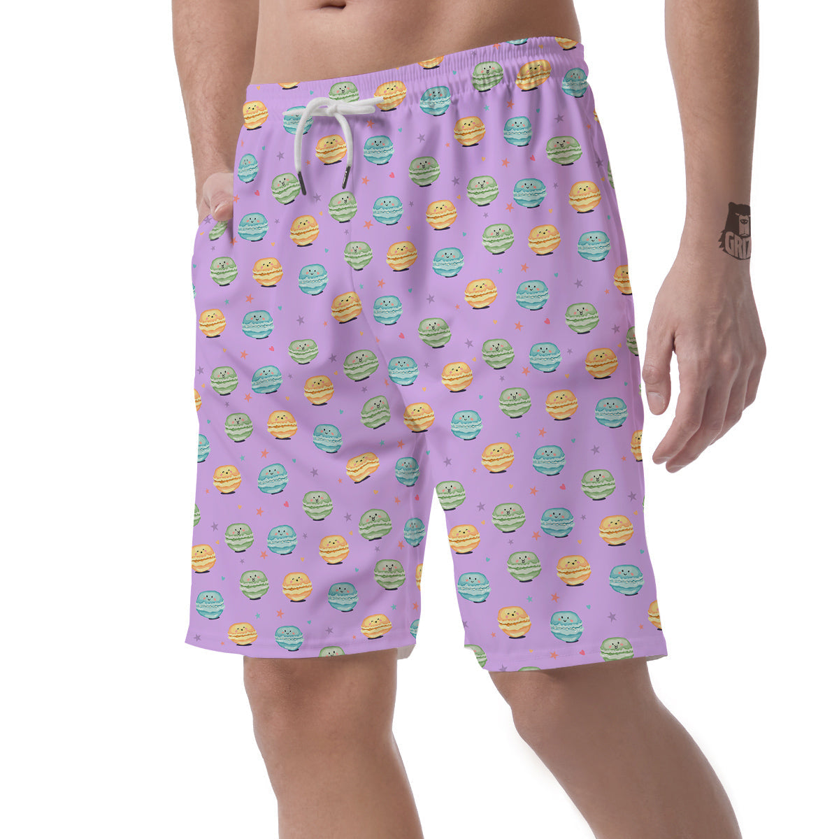 Macarons Cute Print Pattern Men's Shorts-grizzshop
