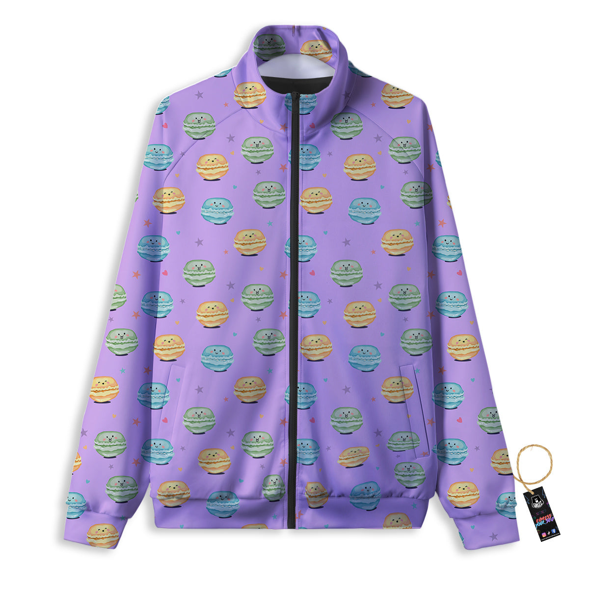 Macarons Cute Print Pattern Track Jacket-grizzshop