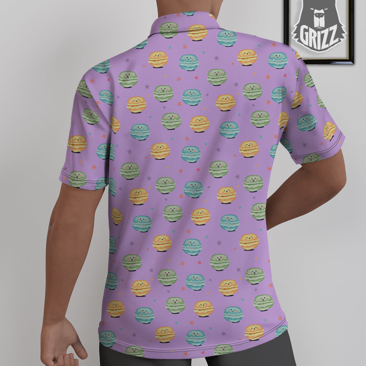 Macarons Cute Print Pattern Untucked Shirts-grizzshop