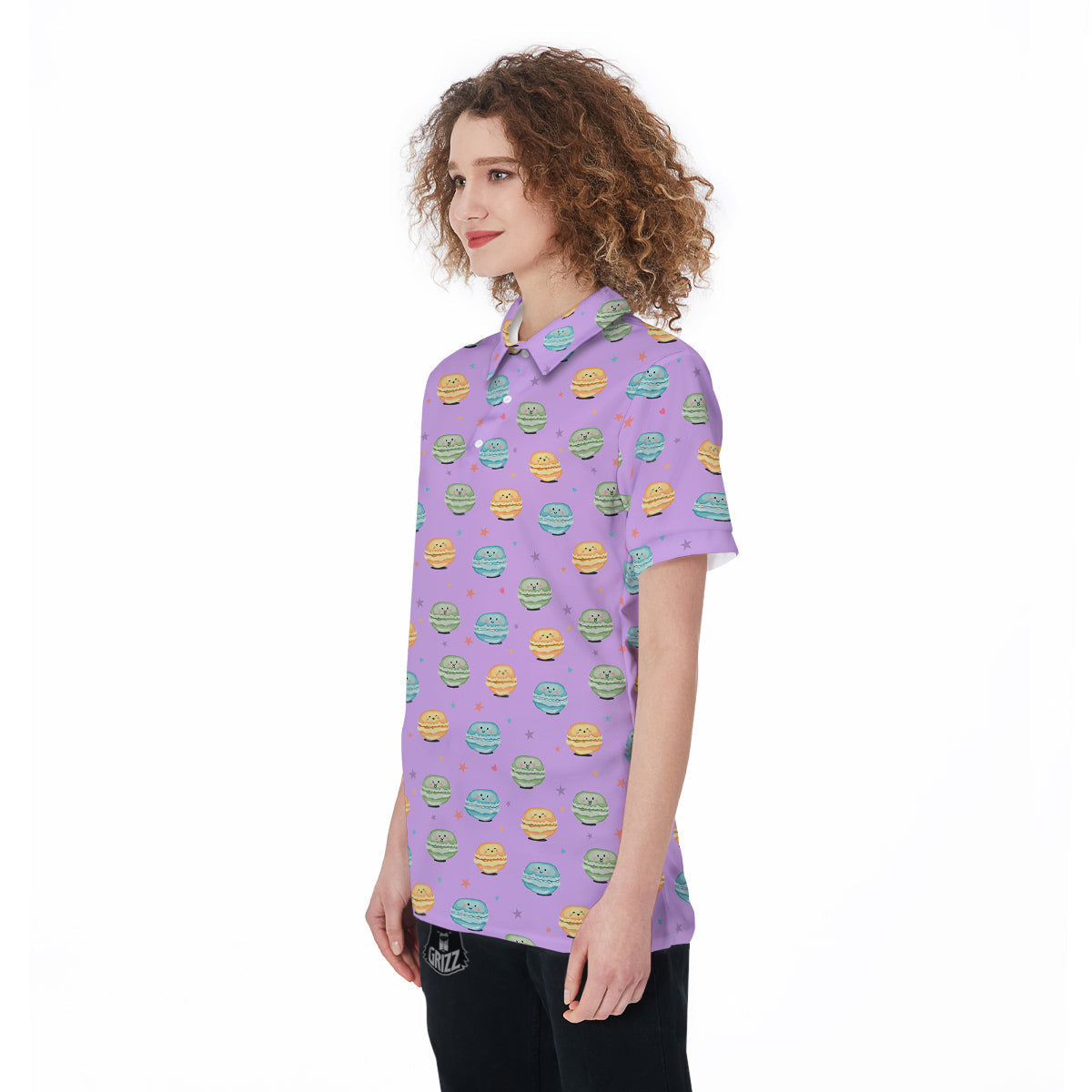 Macarons Cute Print Pattern Women's Golf Shirts-grizzshop