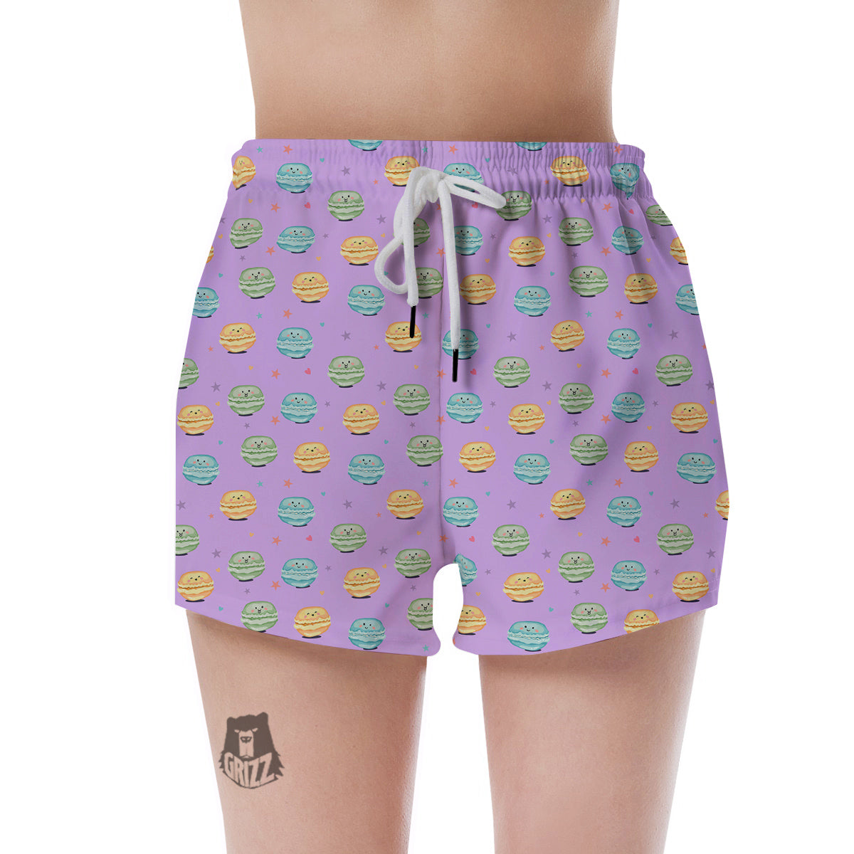 Macarons Cute Print Pattern Women's Shorts-grizzshop