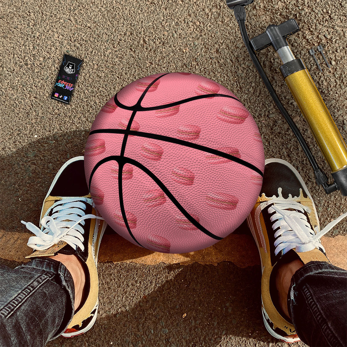 Macarons Pink Print Pattern Basketball-grizzshop