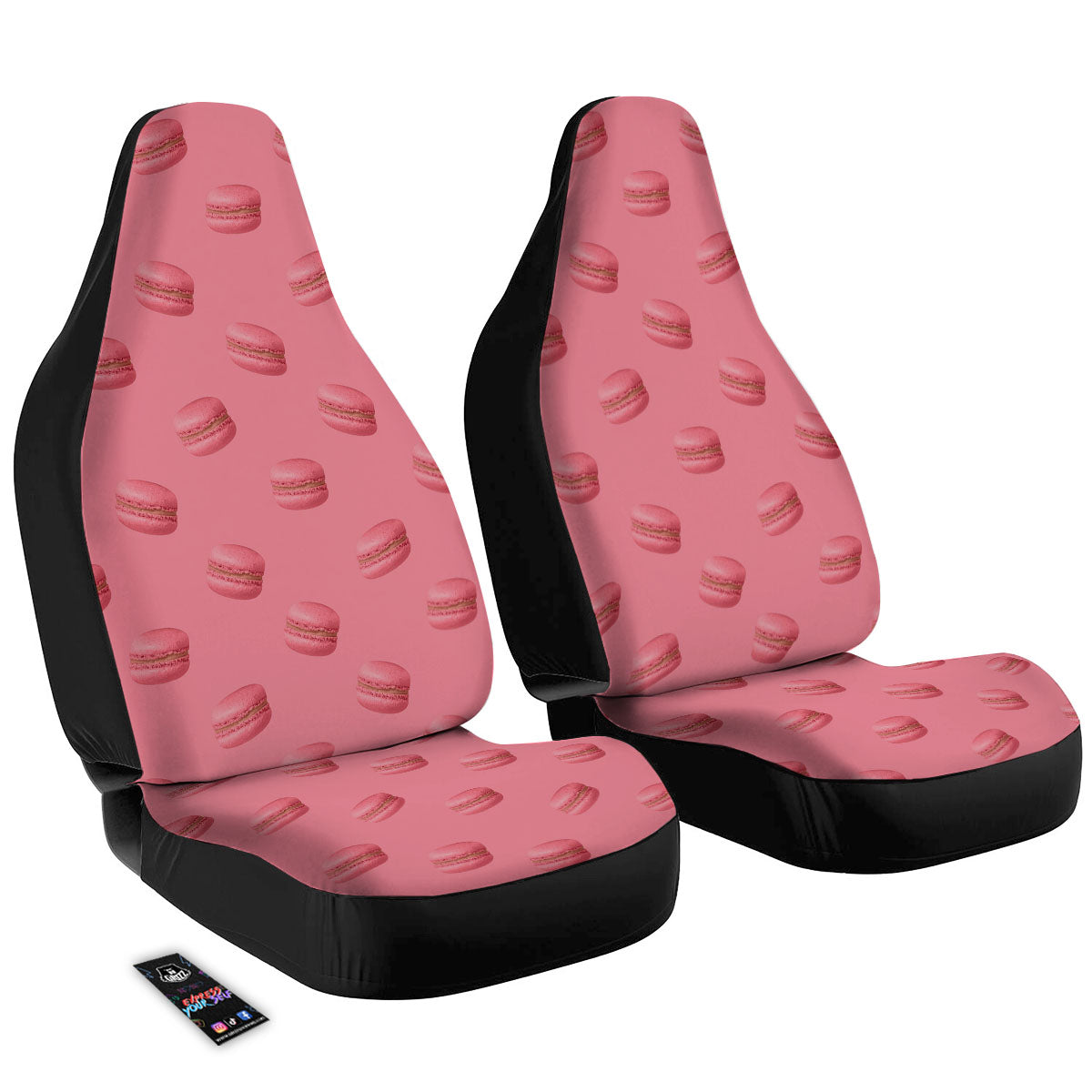 Macarons Pink Print Pattern Car Seat Covers-grizzshop