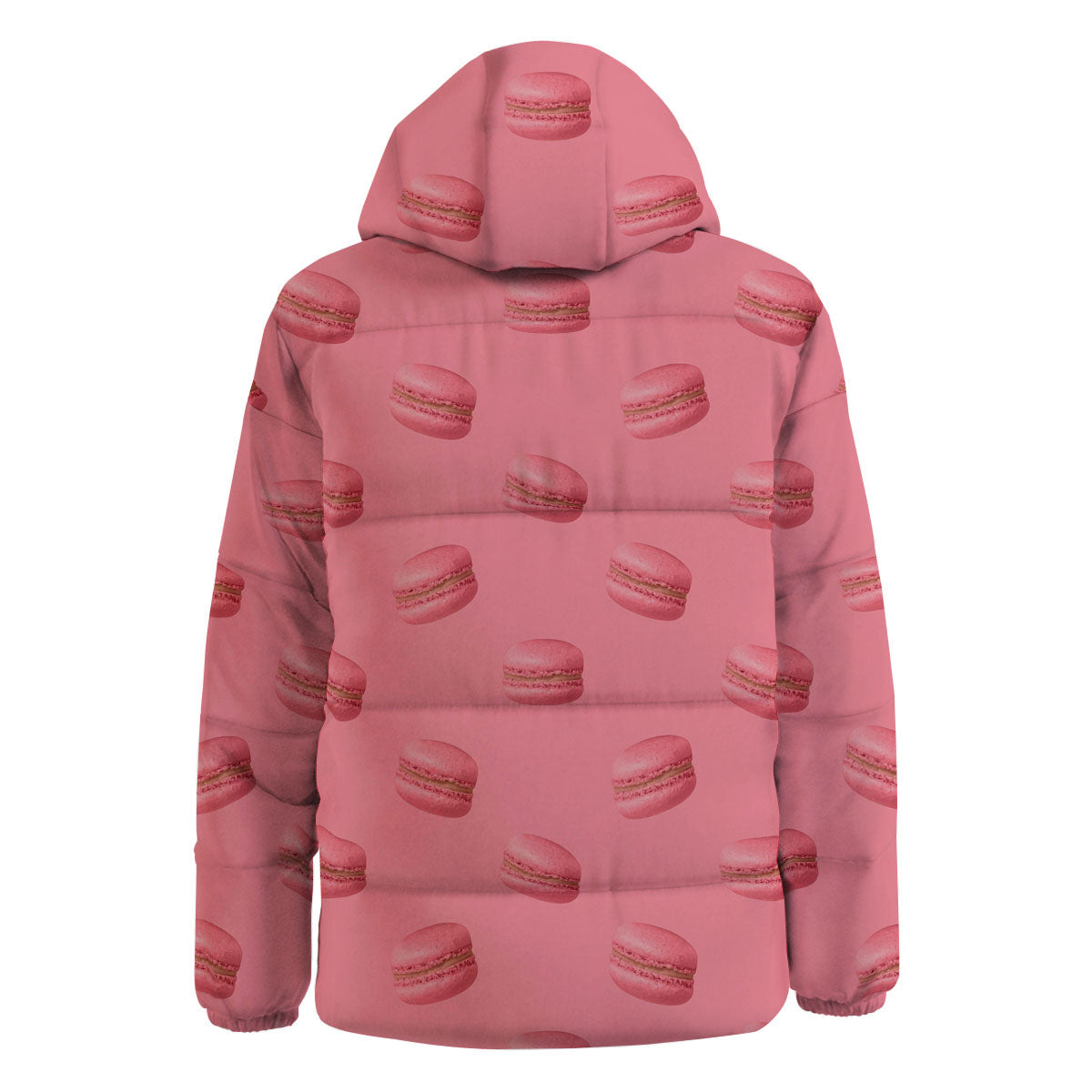 Macarons Pink Print Pattern Down Jacket-grizzshop