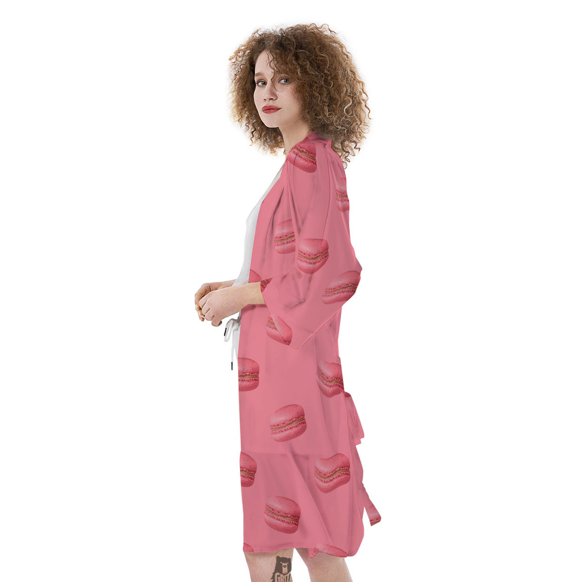 Macarons Pink Print Pattern Kimono-grizzshop