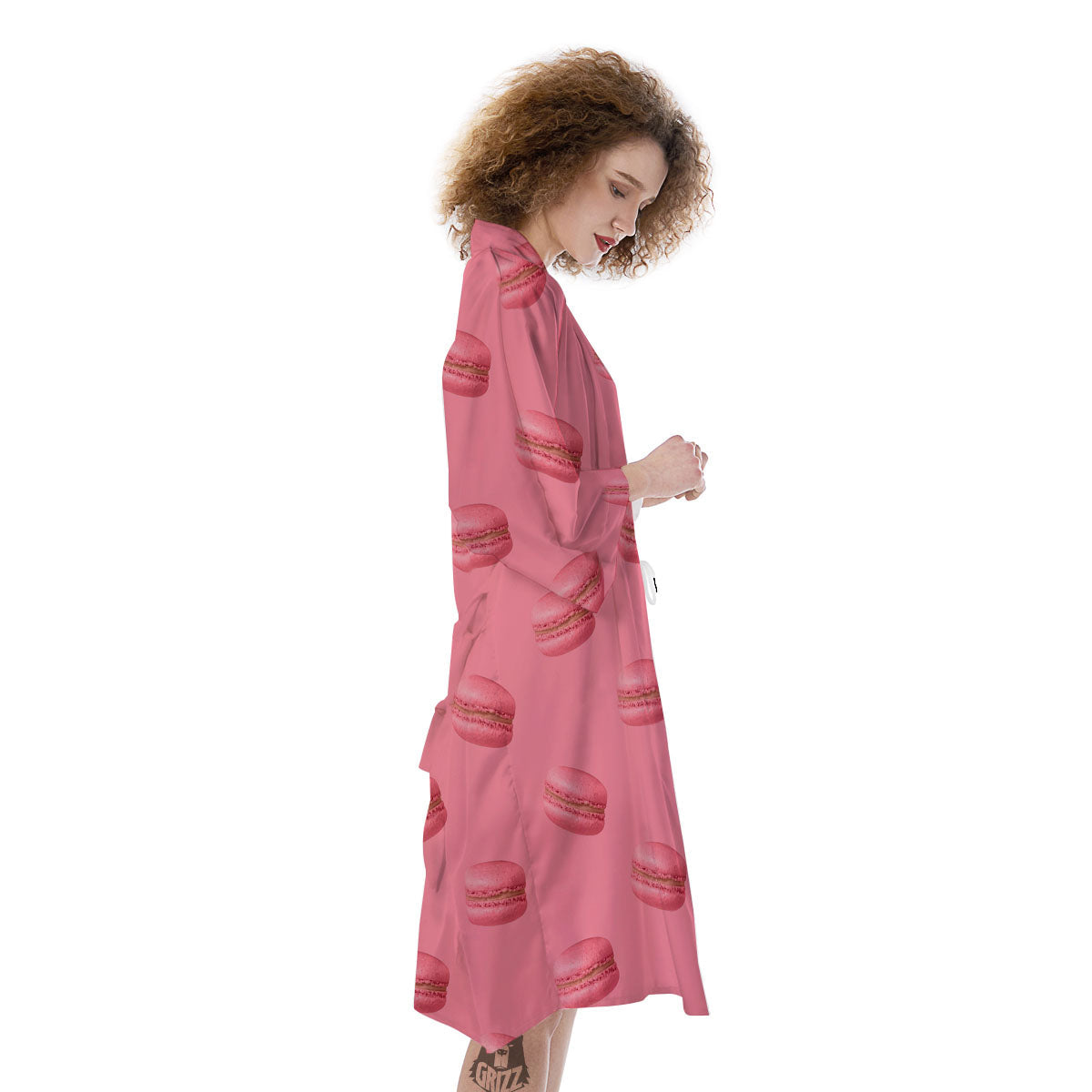 Macarons Pink Print Pattern Kimono-grizzshop