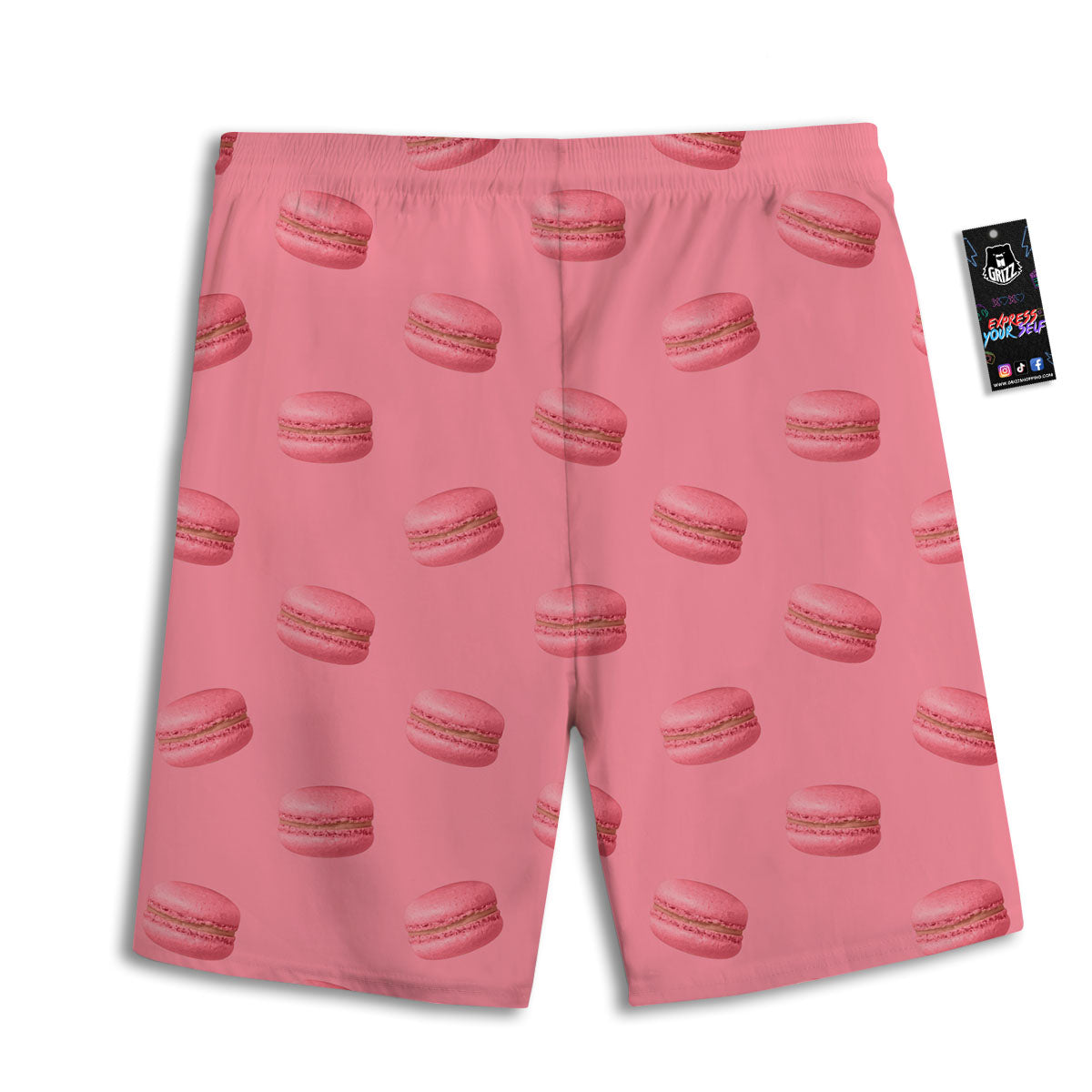 Macarons Pink Print Pattern Men's Athletic Shorts