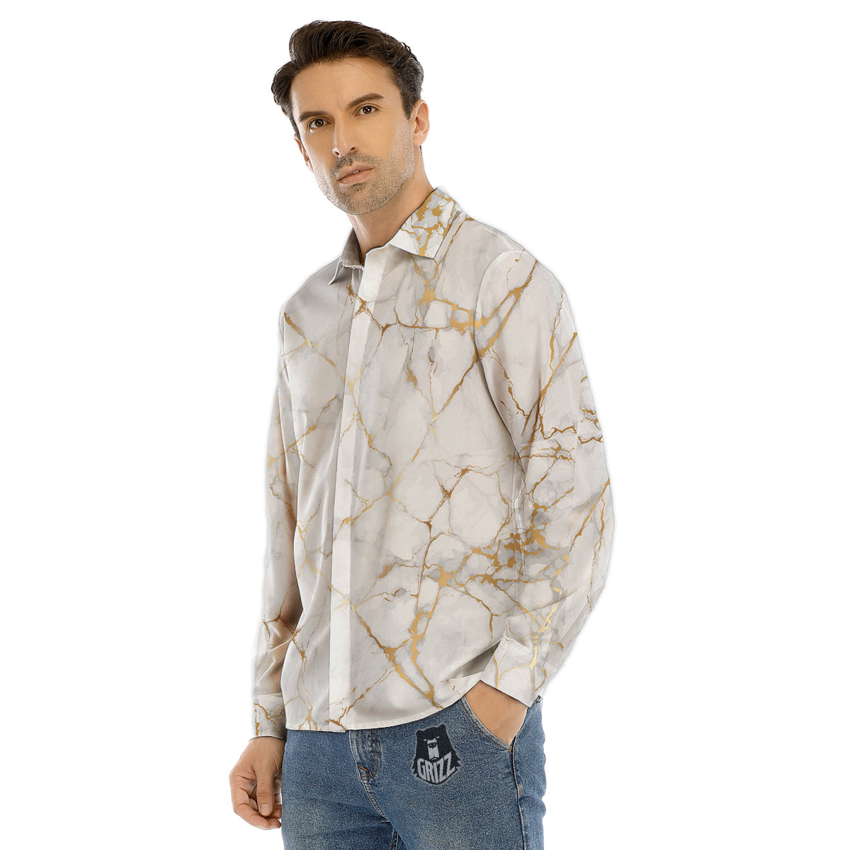 Macarons Pink Print Pattern Men's Dress Shirts-grizzshop