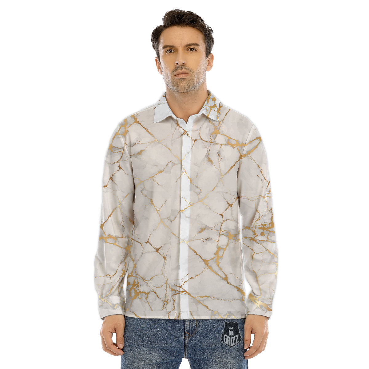 Macarons Pink Print Pattern Men's Dress Shirts-grizzshop