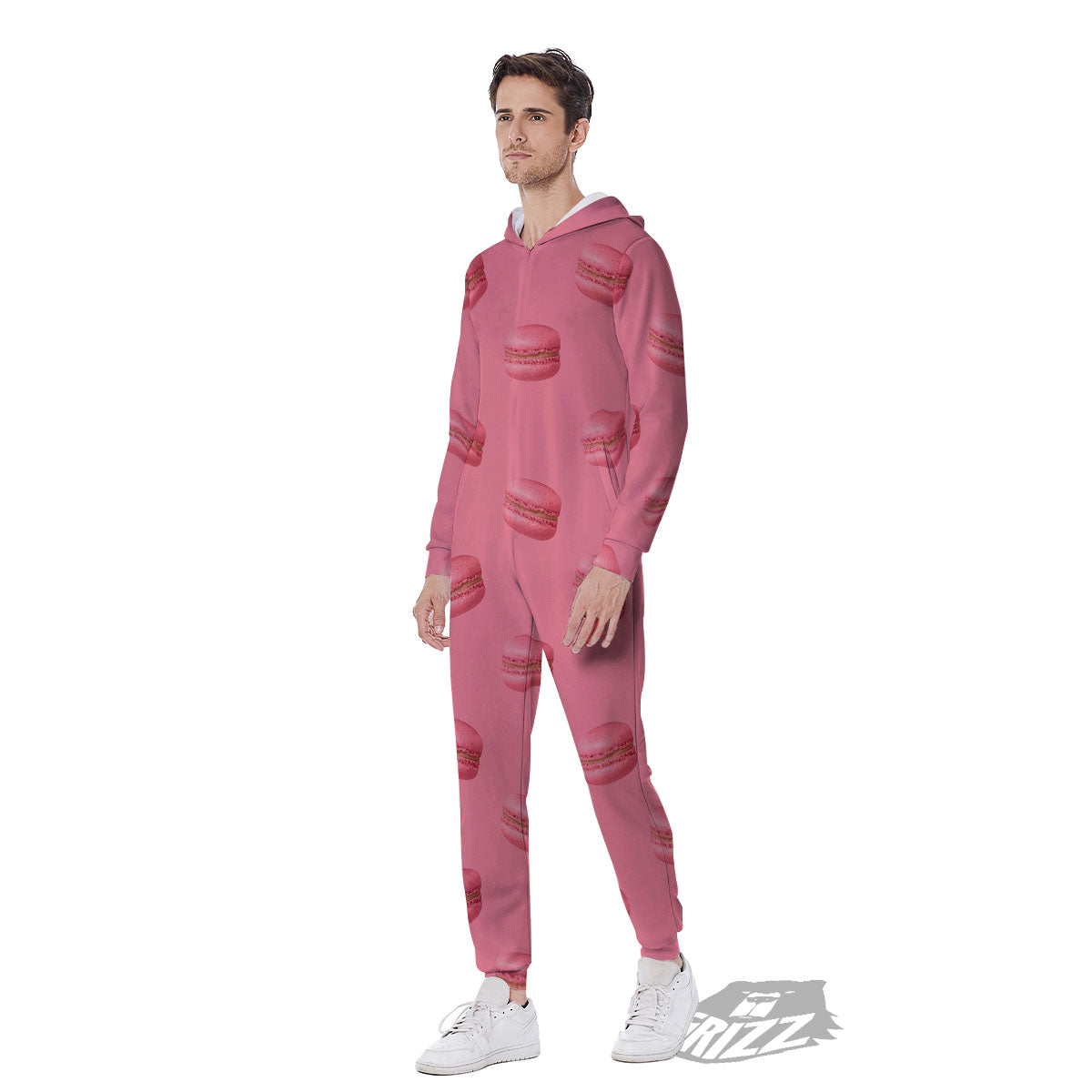Macarons Pink Print Pattern Men's Jumpsuit-grizzshop