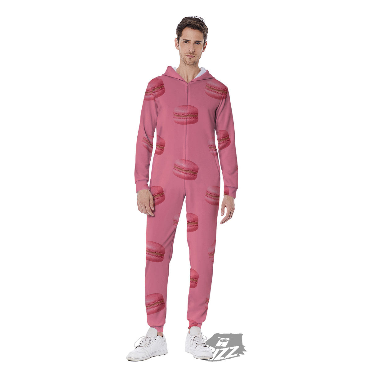 Macarons Pink Print Pattern Men's Jumpsuit-grizzshop