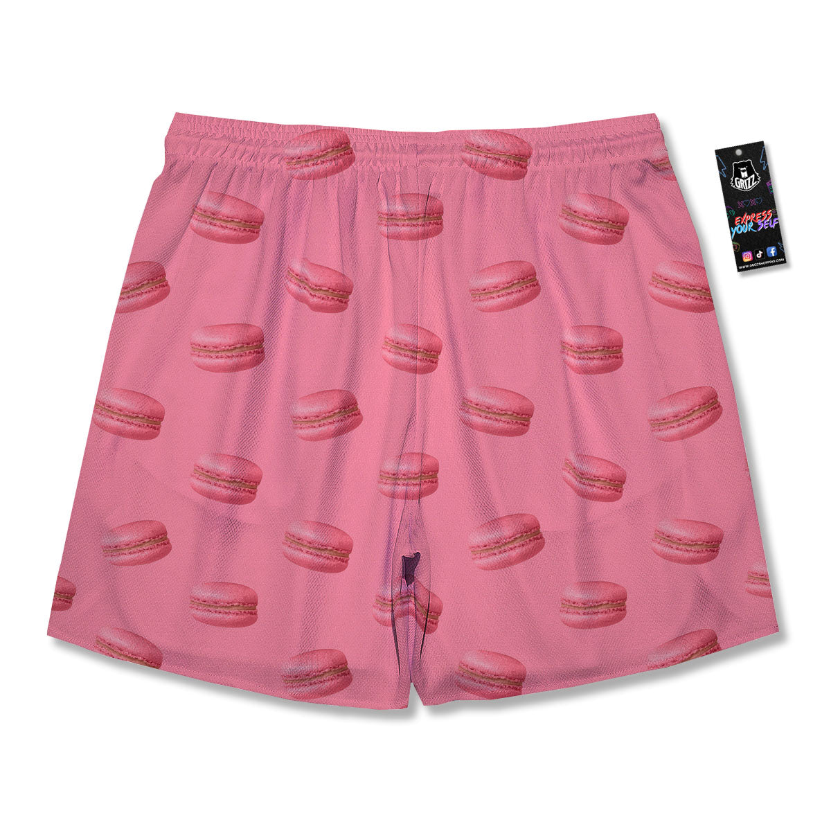 Macarons Pink Print Pattern Men's Running Shorts-grizzshop