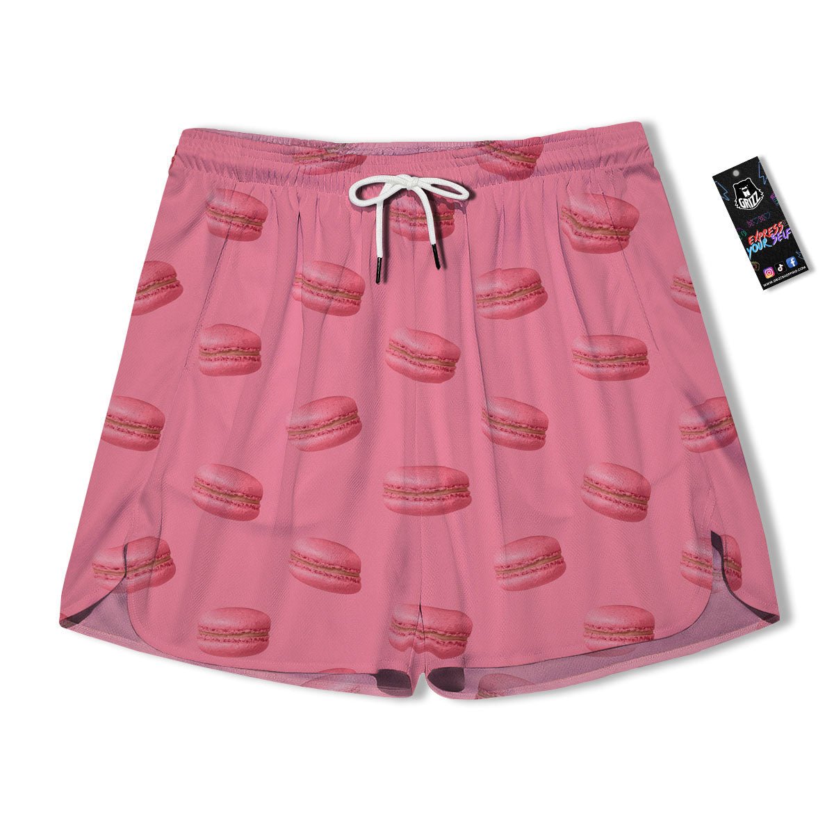 Macarons Pink Print Pattern Men's Running Shorts-grizzshop