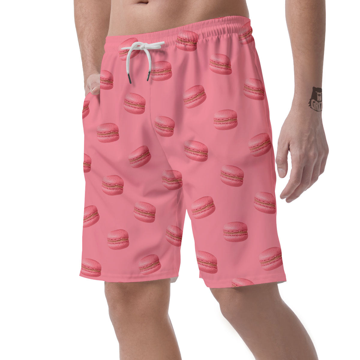 Macarons Pink Print Pattern Men's Shorts-grizzshop