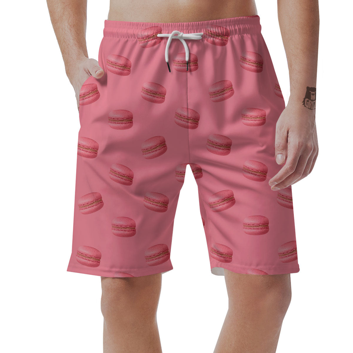 Macarons Pink Print Pattern Men's Shorts-grizzshop