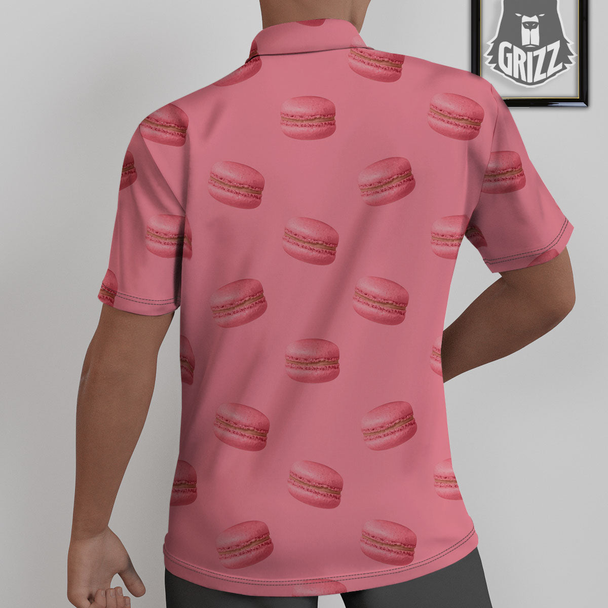 Macarons Pink Print Pattern Untucked Shirts-grizzshop