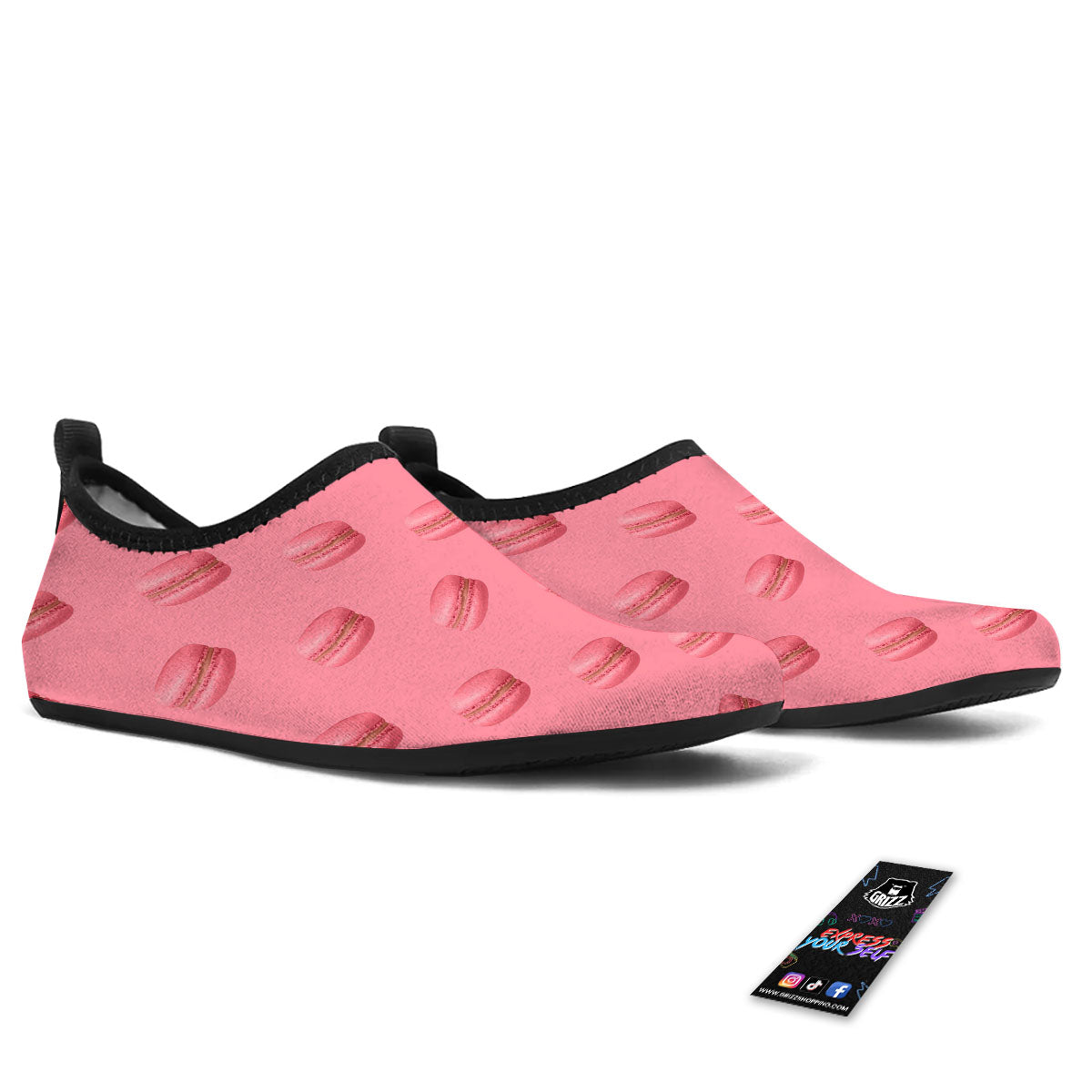 Macarons Pink Print Pattern Water Shoes-grizzshop