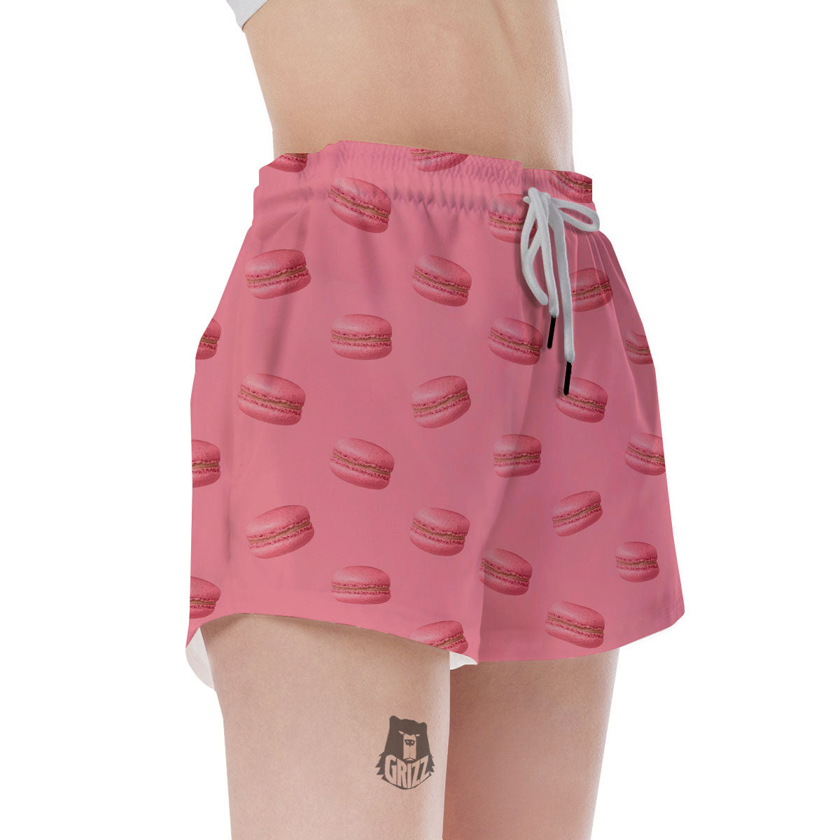 Macarons Pink Print Pattern Women's Shorts-grizzshop