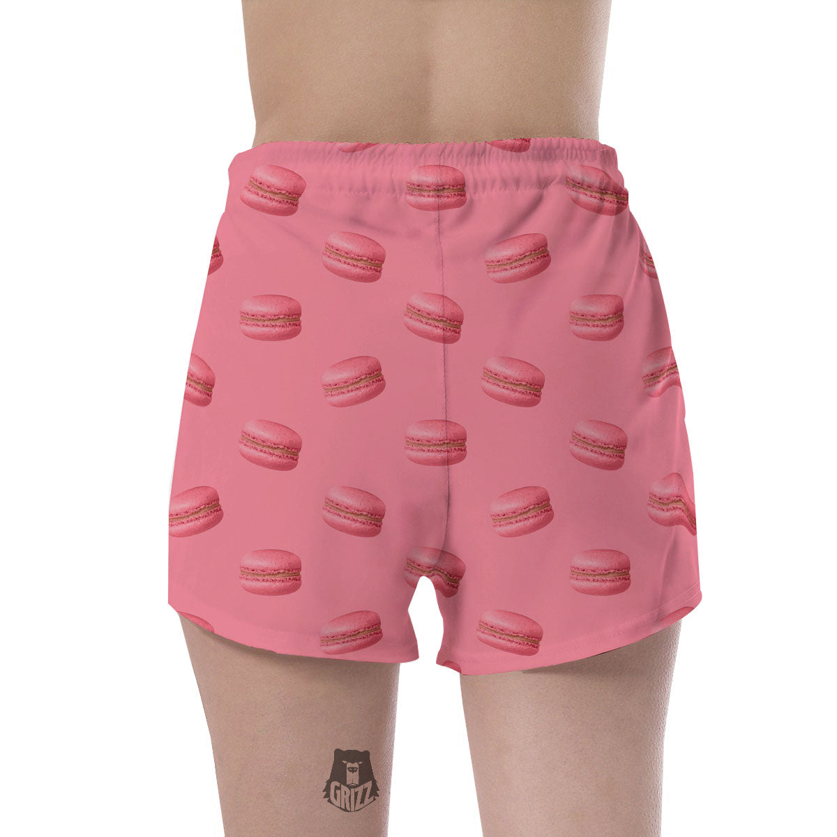 Macarons Pink Print Pattern Women's Shorts-grizzshop
