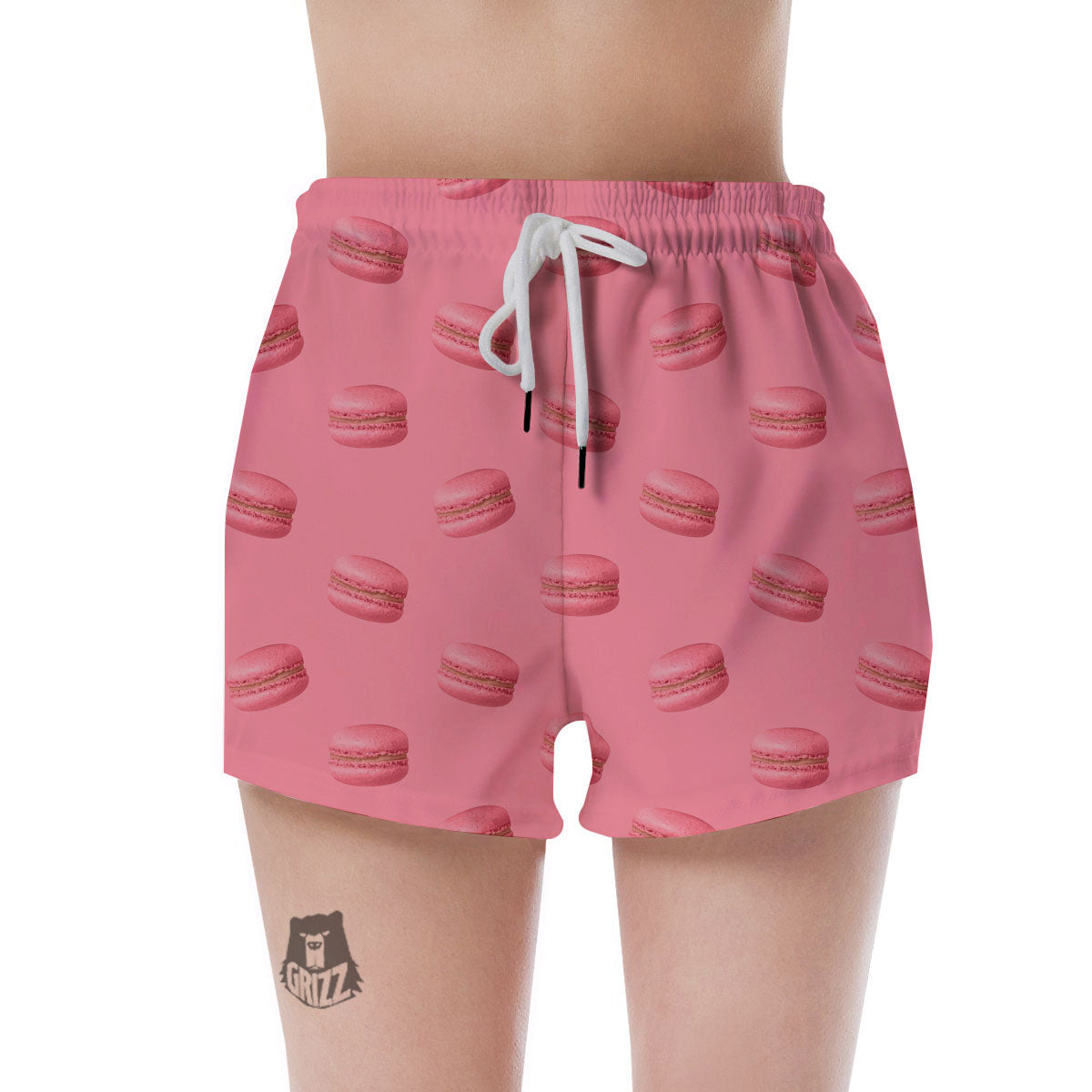 Macarons Pink Print Pattern Women's Shorts-grizzshop