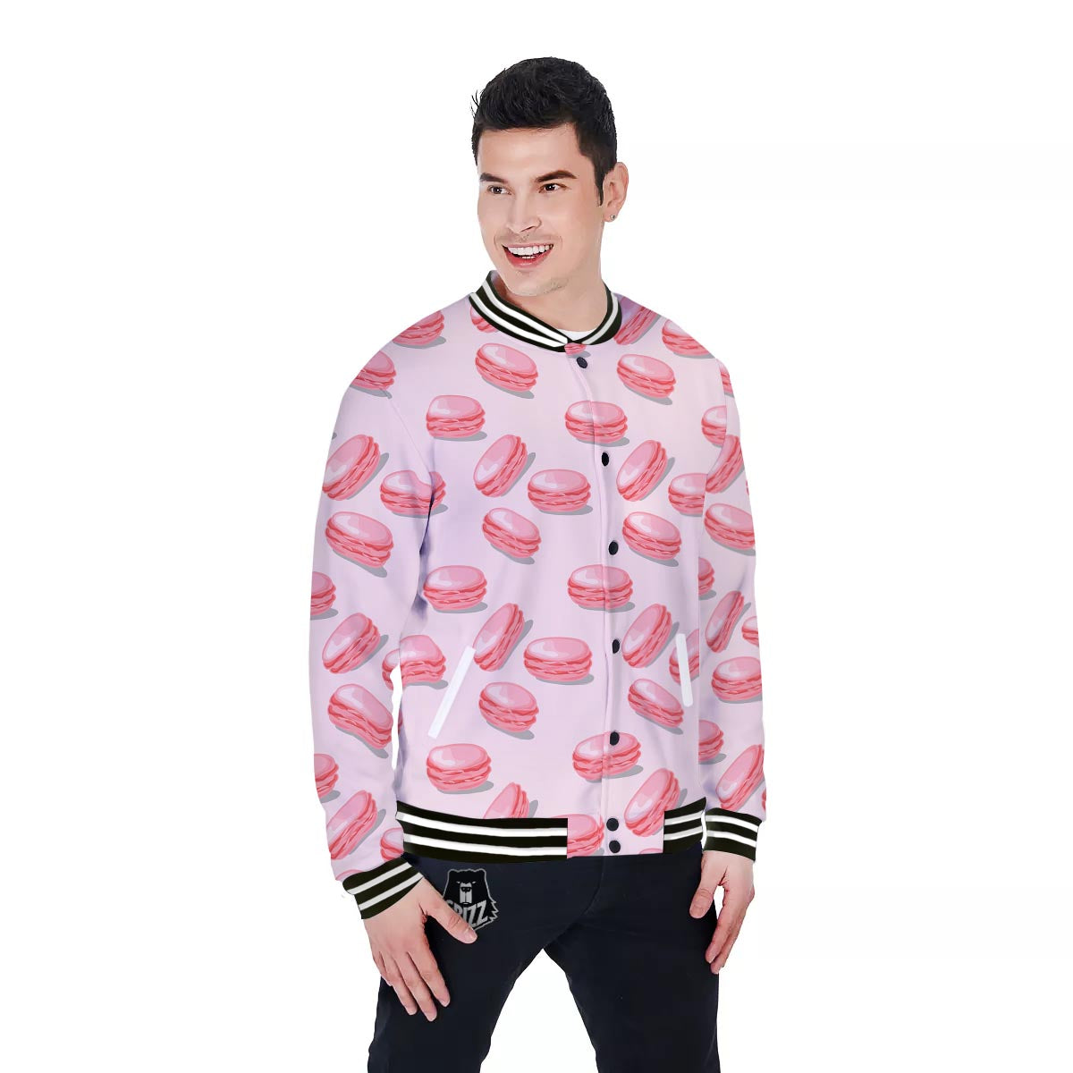 Macarons Sweet Print Pattern Baseball Jacket-grizzshop