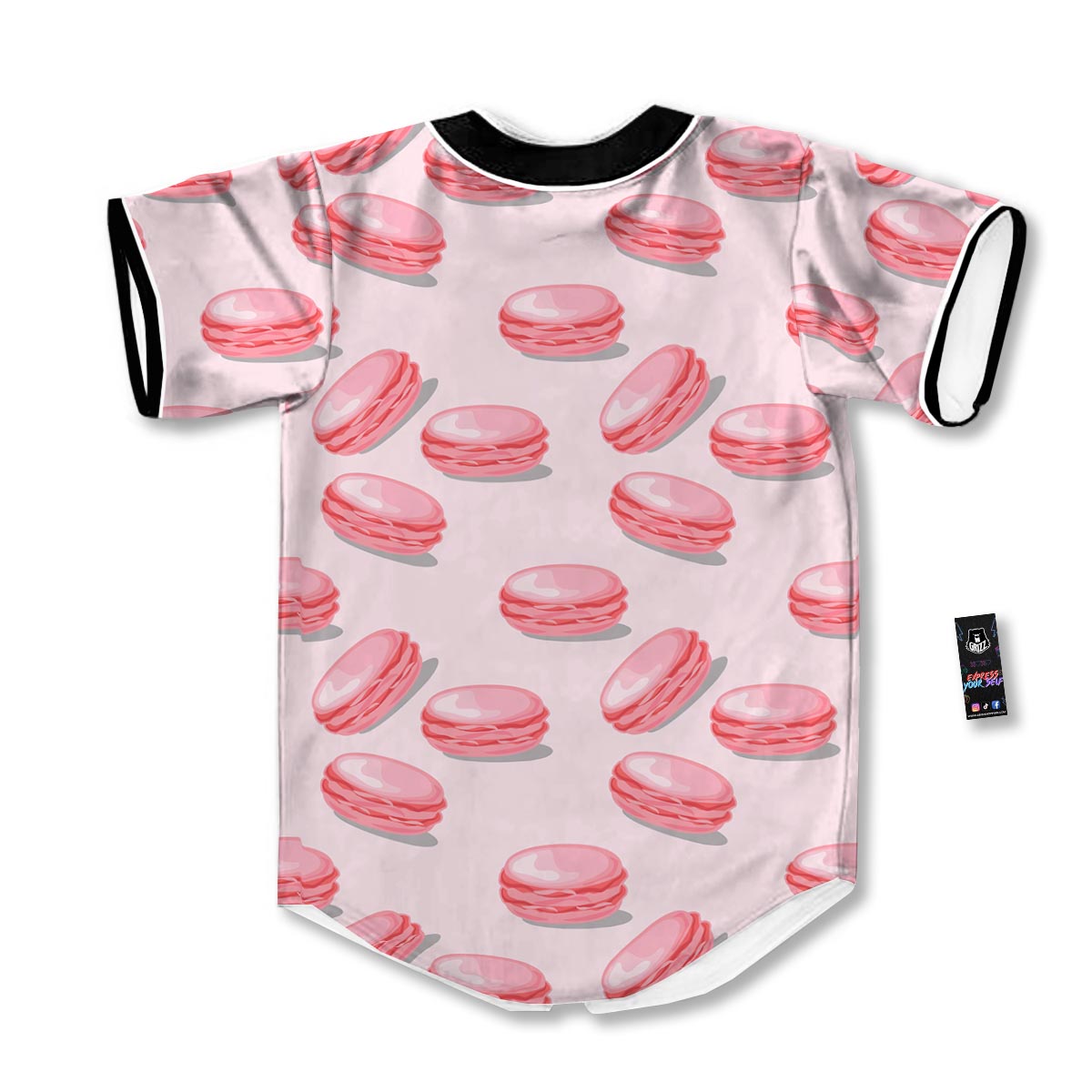 Macarons Sweet Print Pattern Baseball Jersey-grizzshop