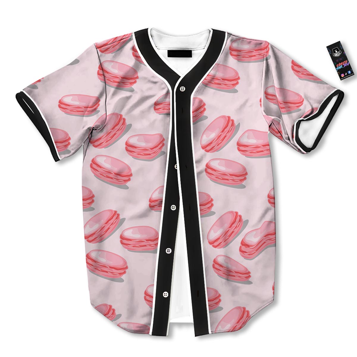 Macarons Sweet Print Pattern Baseball Jersey-grizzshop