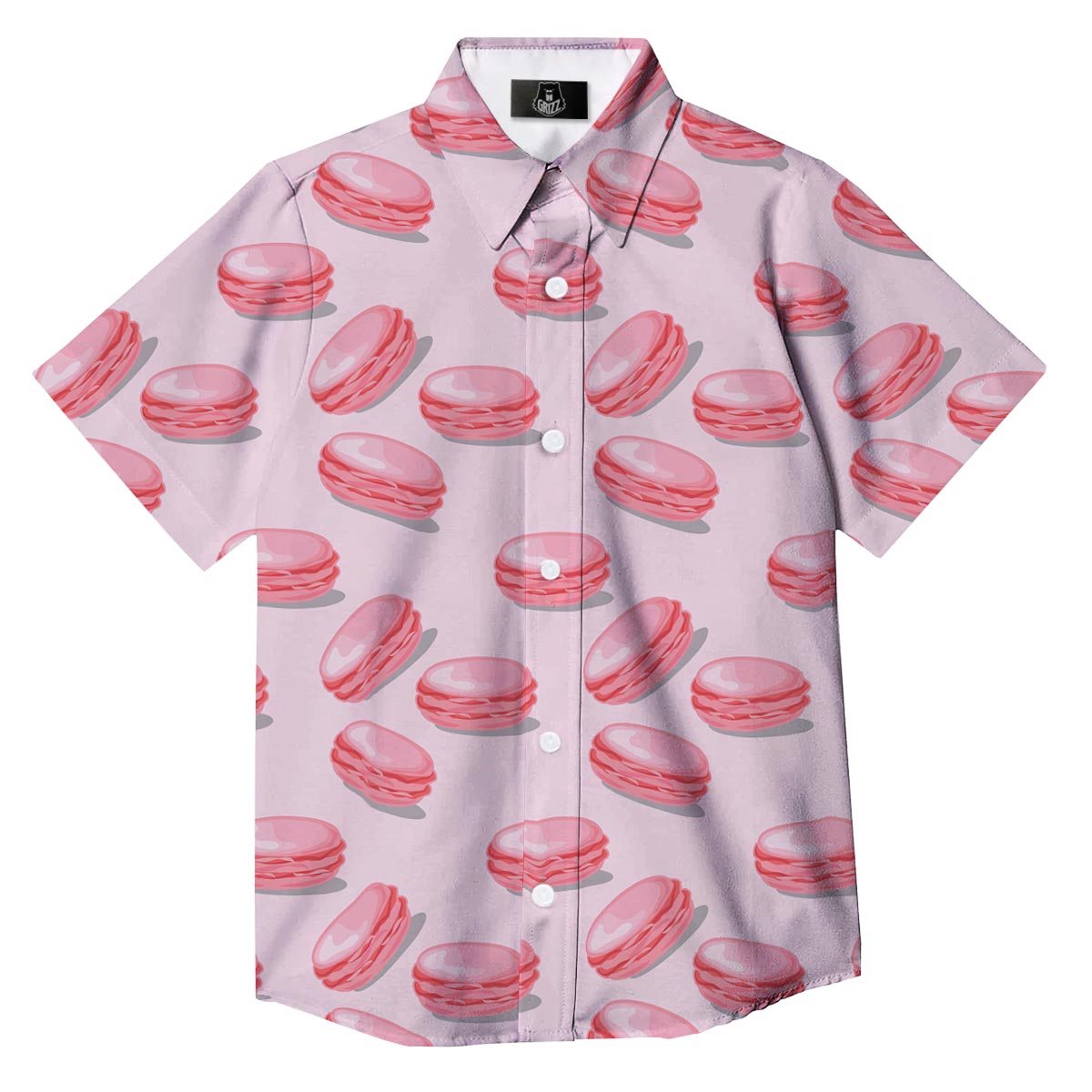 Macarons Sweet Print Pattern Button Up Shirt-grizzshop
